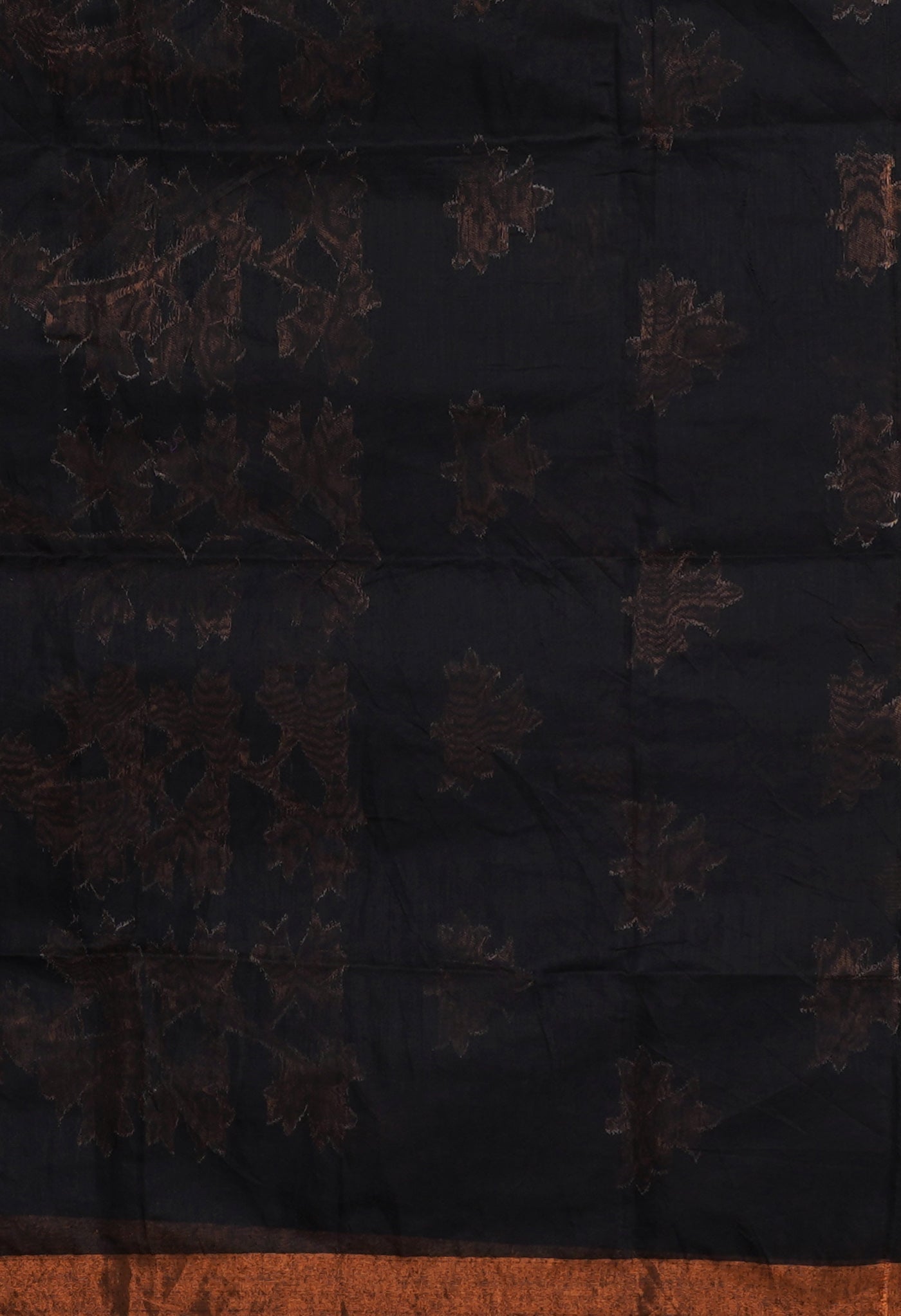 Black Pure Handloom Bengal Sico Saree-UNM81593