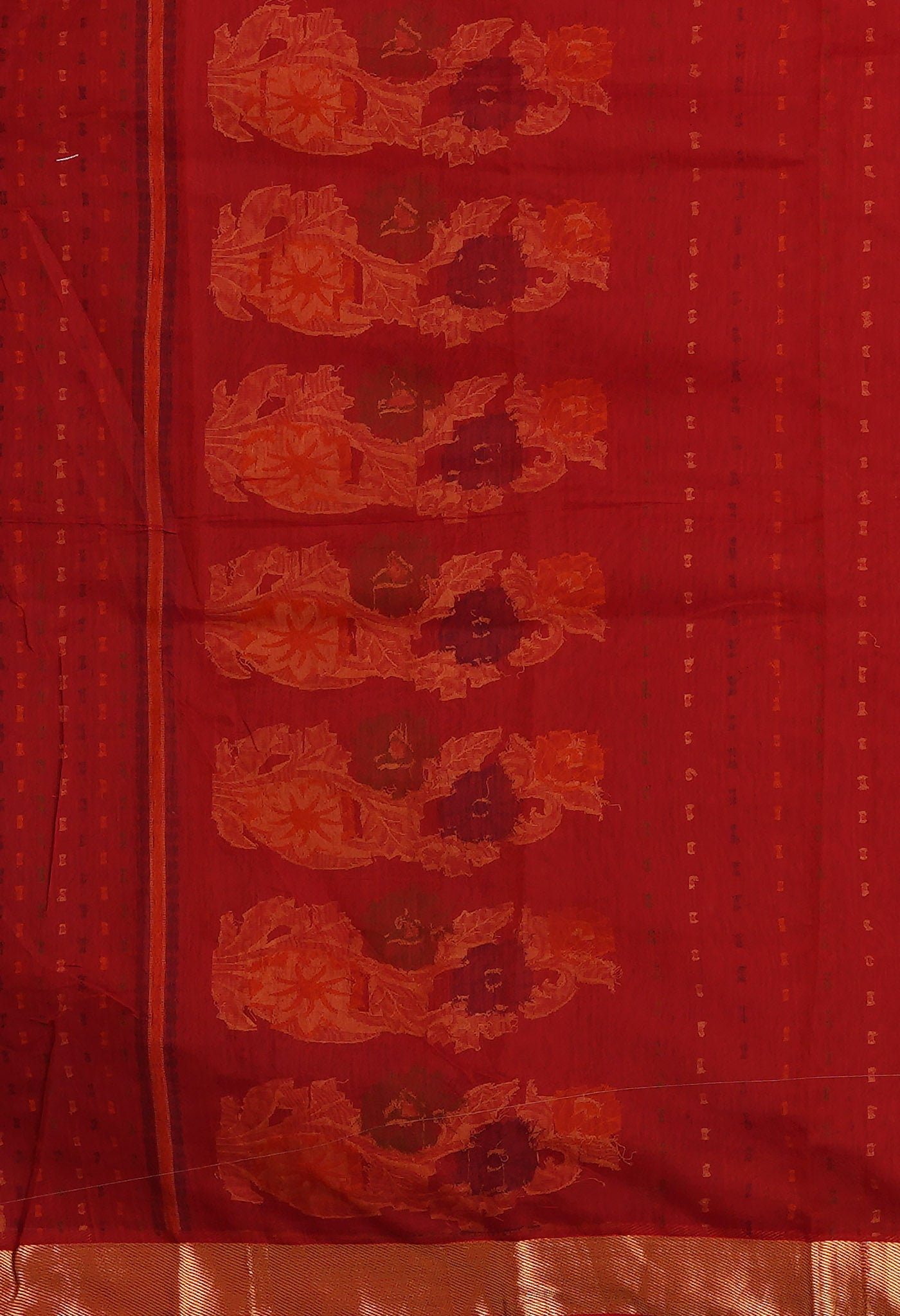 Red Pure Handloom Maheshwari Sico Saree-UNM81598