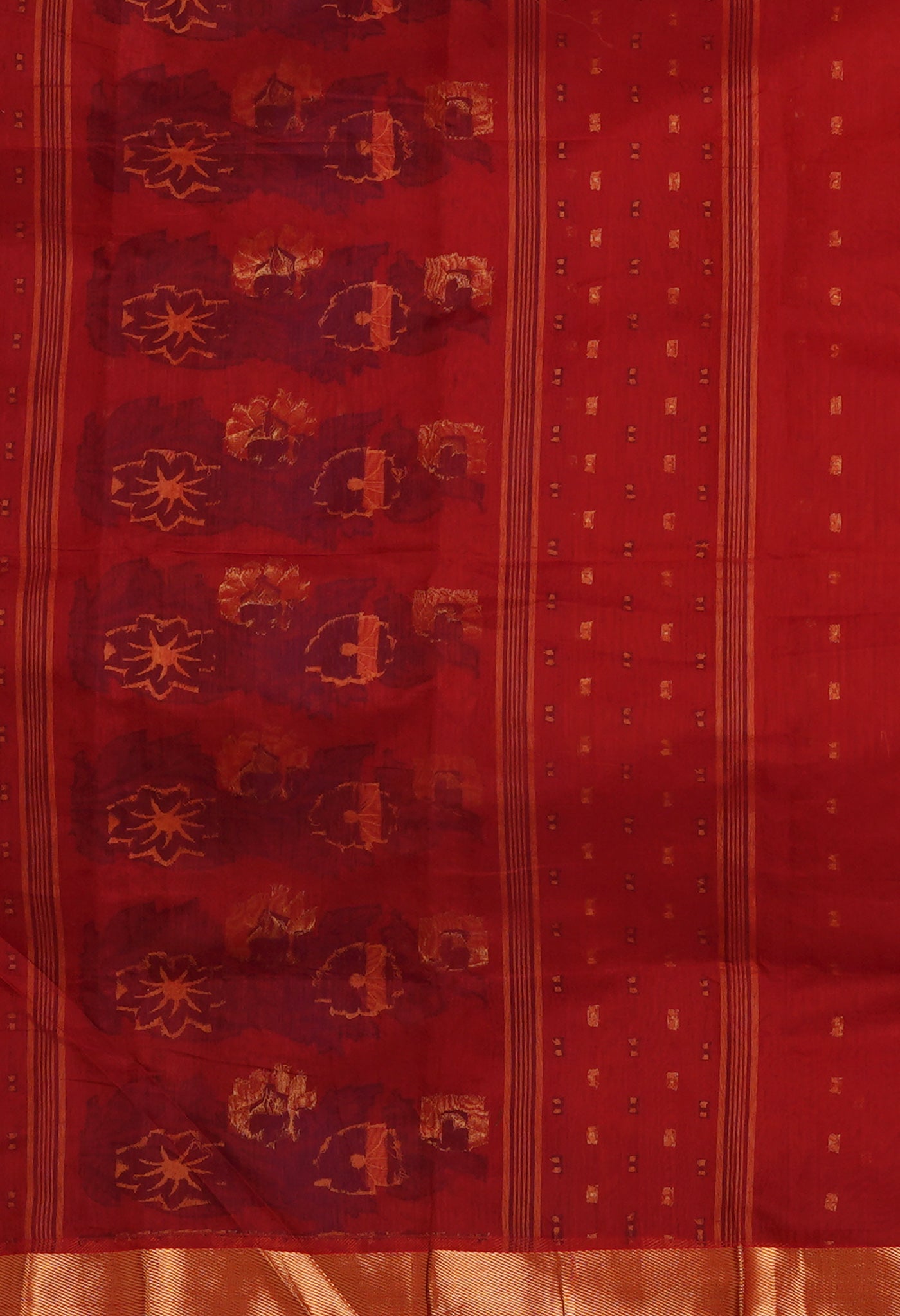 Red Pure Handloom Maheshwari Sico Saree-UNM81603