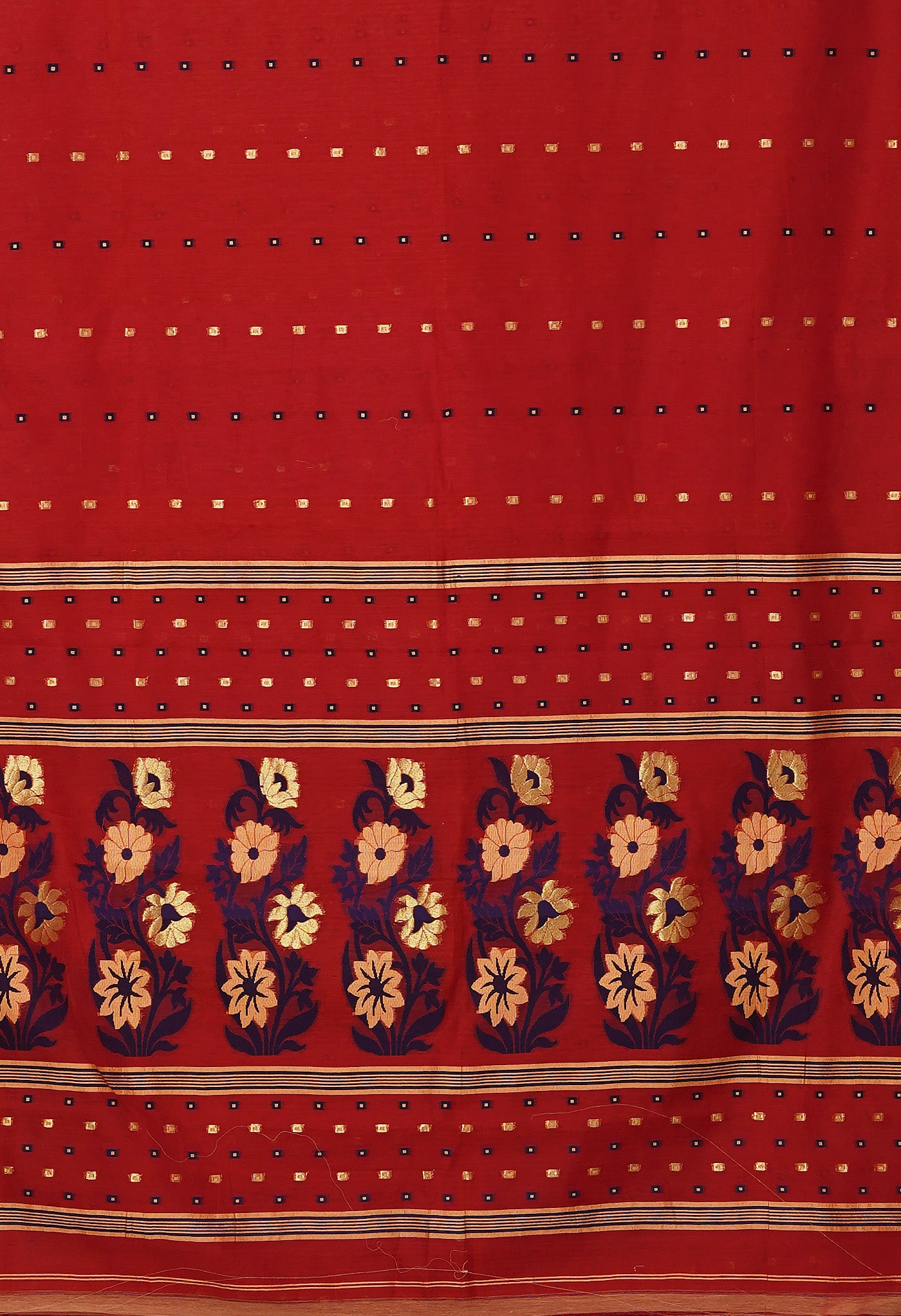 Red Pure Handloom Maheshwari Sico Saree-UNM81603