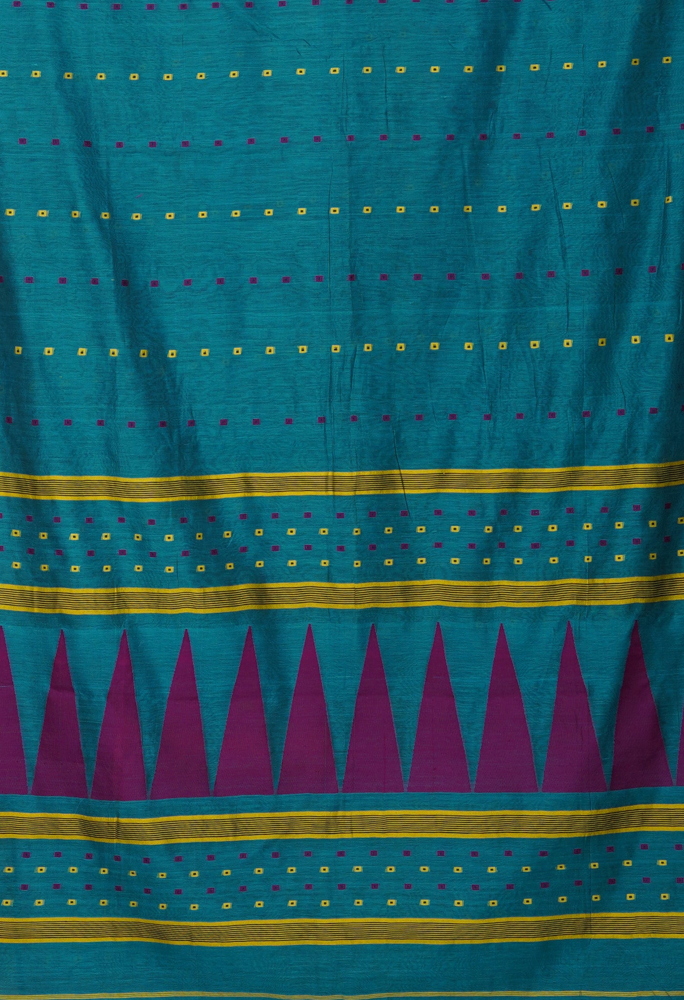 Peacock Blue Pure Handloom Maheshwari Sico Saree-UNM81604