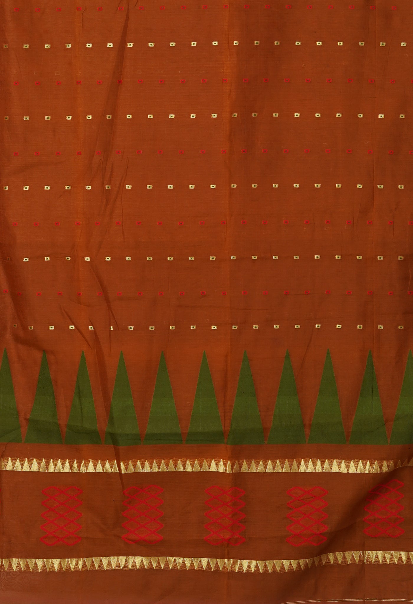 Brown Pure Handloom Maheshwari Sico Saree-UNM81605