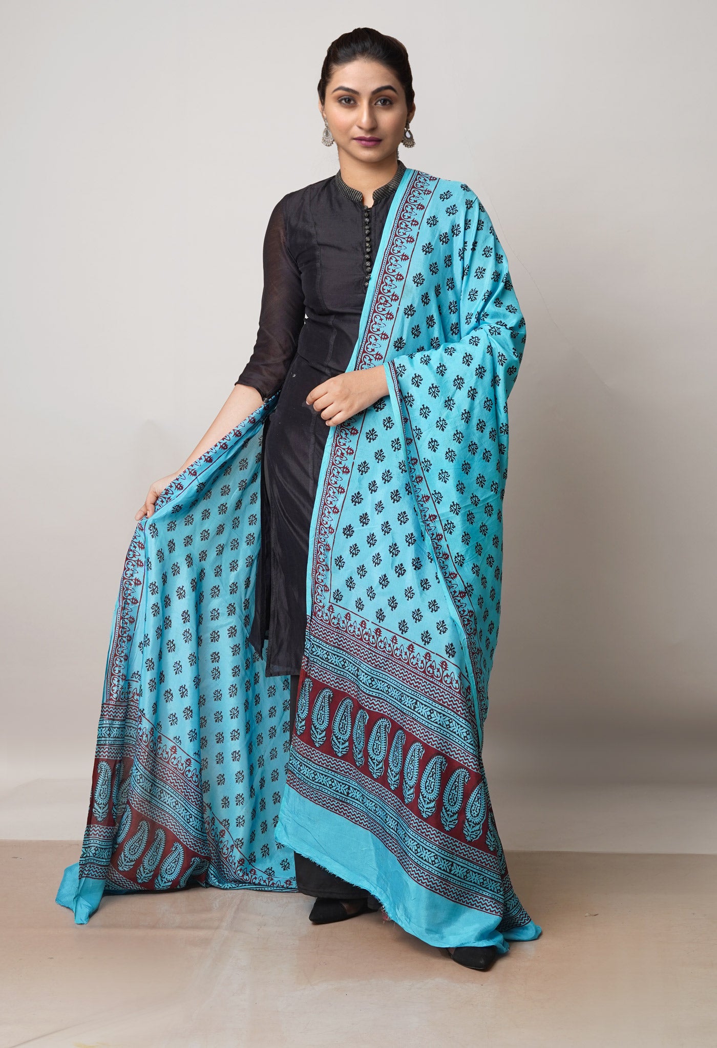 Blue Bagh Printed Chanderi Soft Silk Dupatta–UDS5127