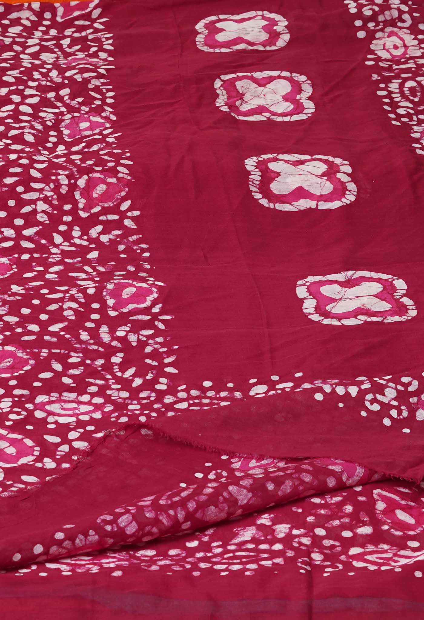 Wine Red Pure Batik Cotton Dupatta – UDS5318