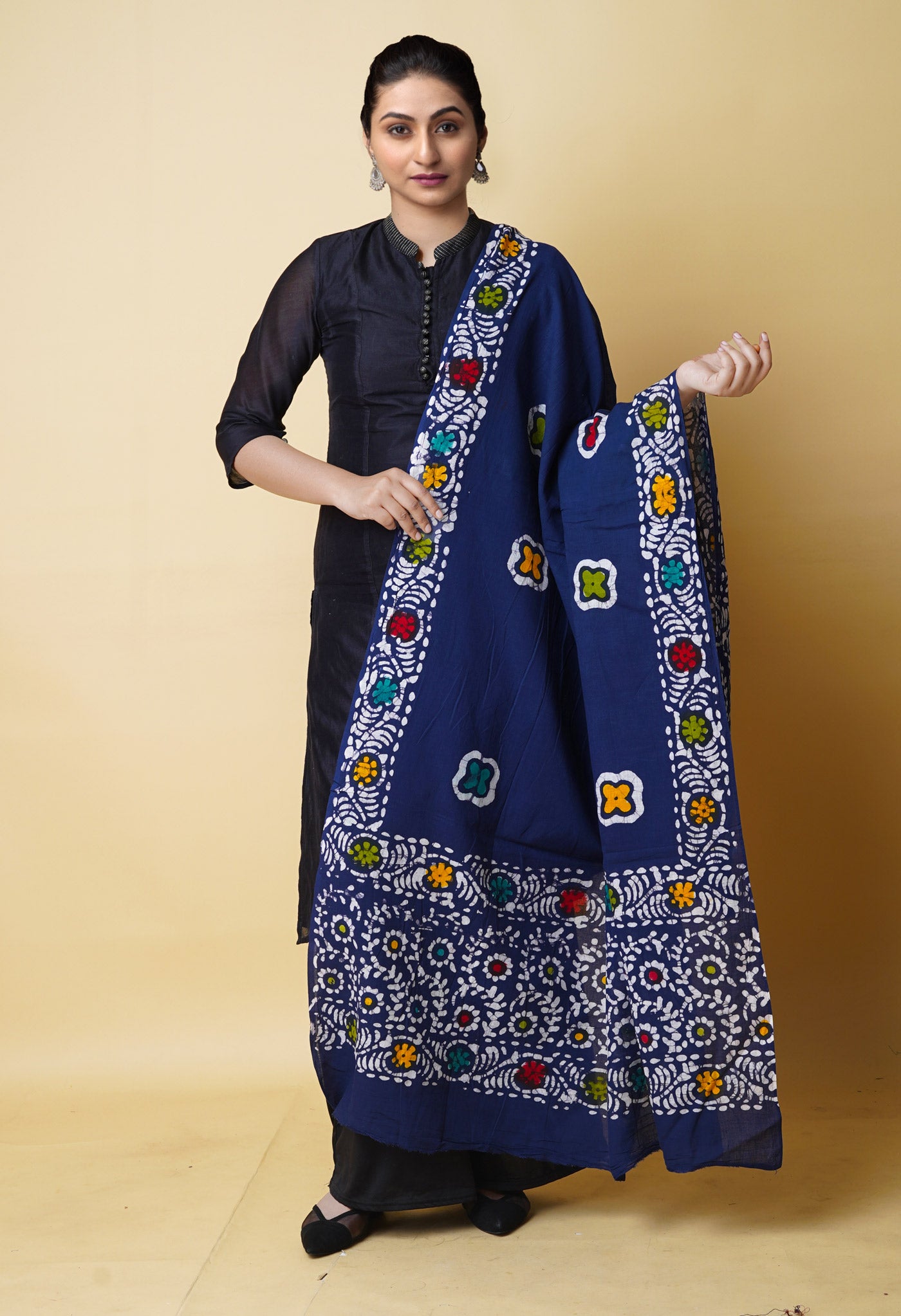 Blue Pure Batik Cotton Dupatta – UDS5326