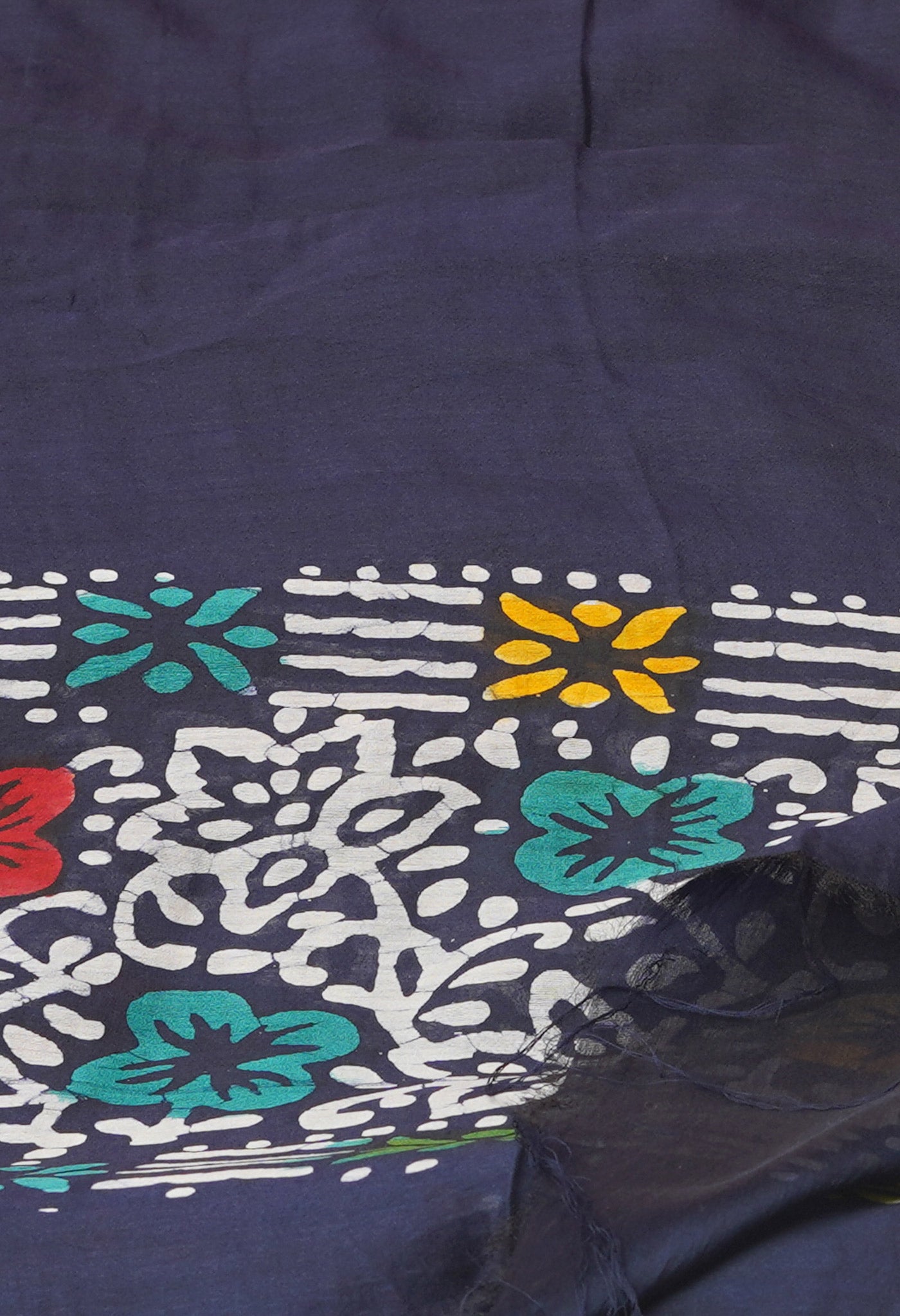 Blue Pure Chanderi Hand Block Wax Printed Sico Dupatta–UDS5515