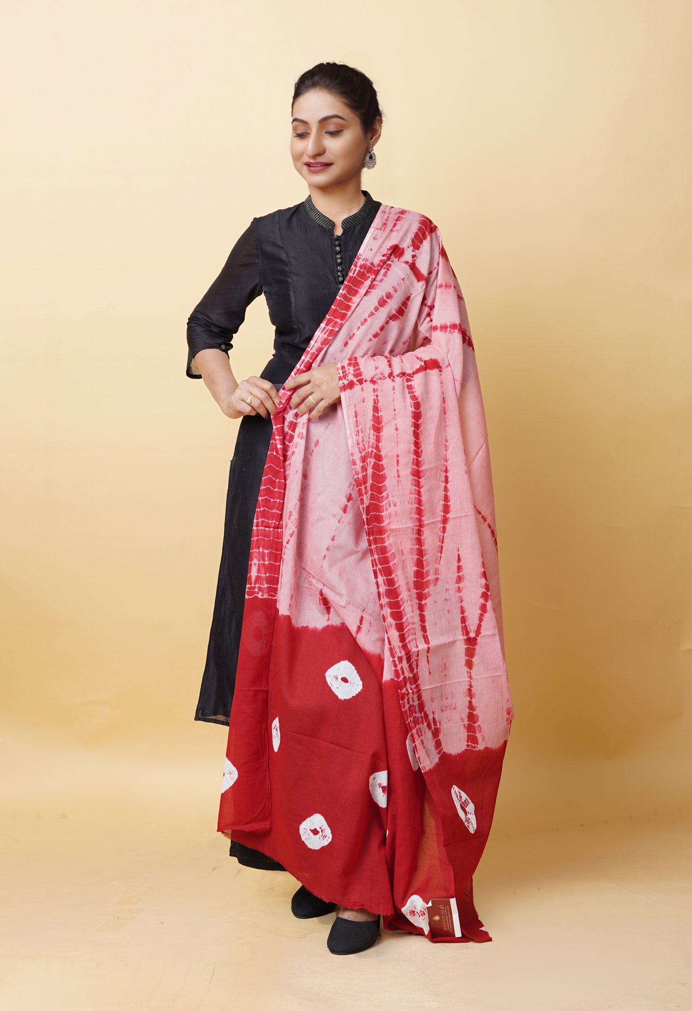 Multi Pure Tie And Dye Shibori Printed Soft Cotton Dupatta-UDS5785