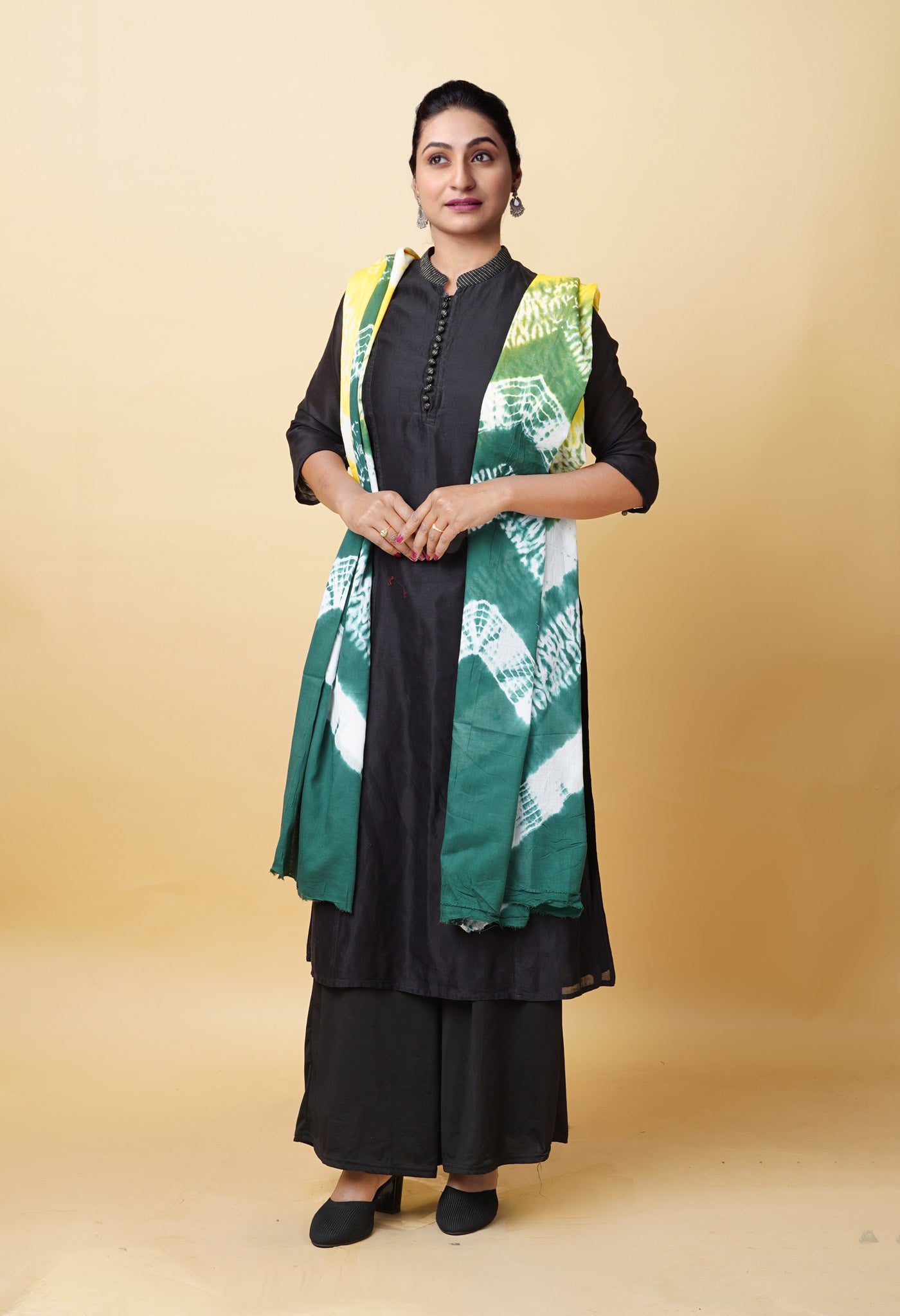 Multi Pure Tie And Dye Shibori Printed Soft Cotton Dupatta-UDS5789