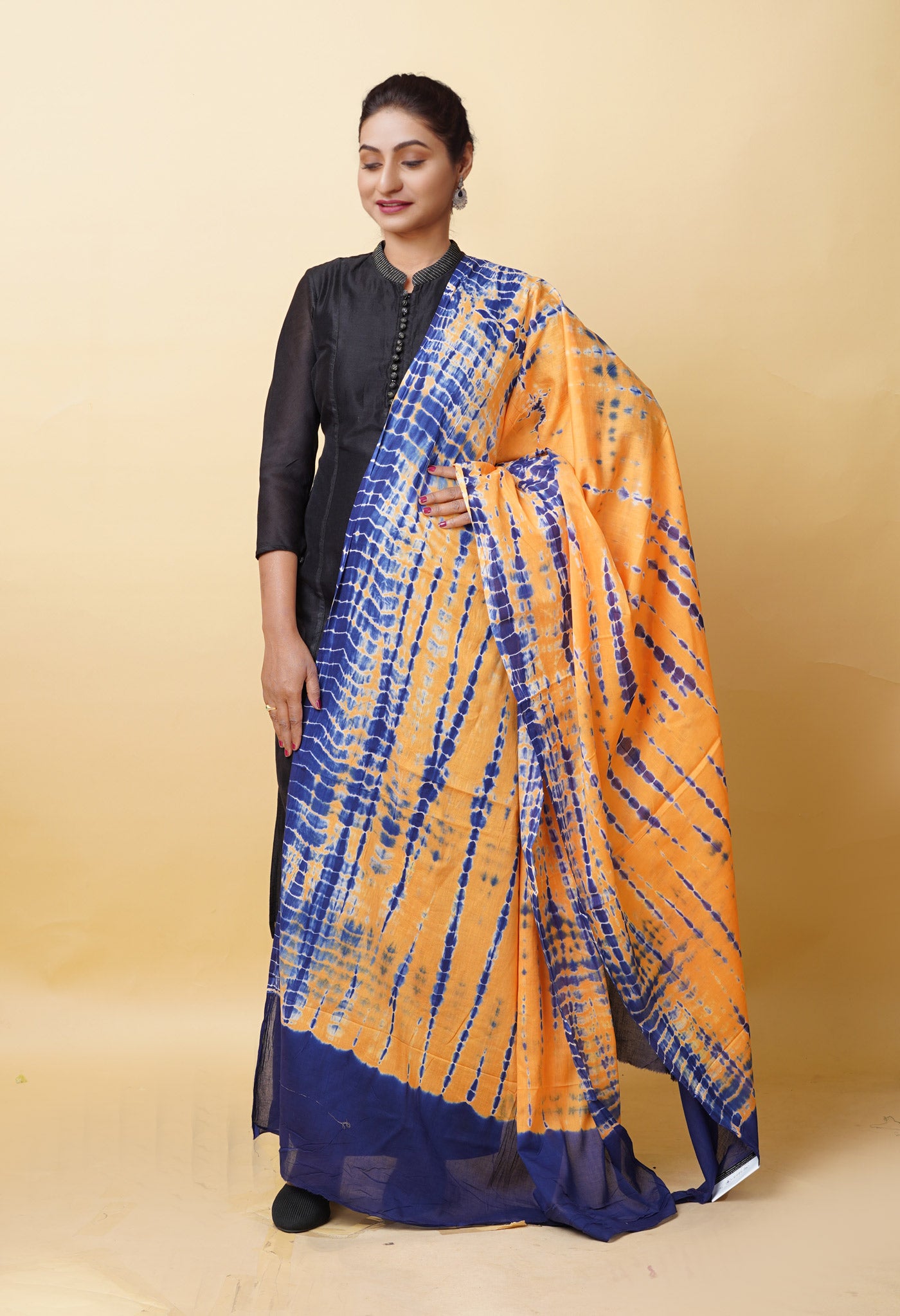 Multi Pure Tie And Dye Shibori Printed Soft Cotton Dupatta-UDS5805