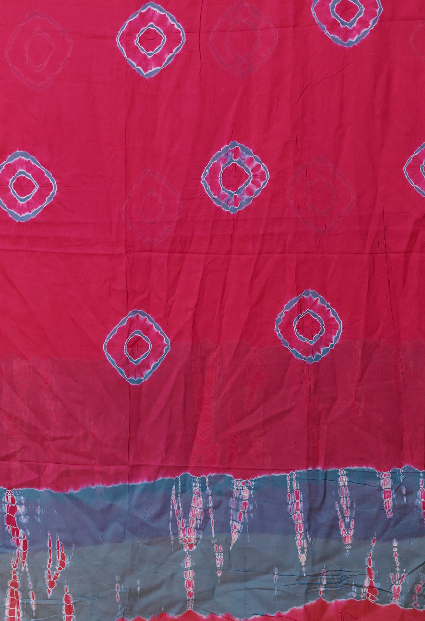 Pink Pure Tie And Dye Shibori Bandhani Printed Soft Cotton Dupatta-UDS5827