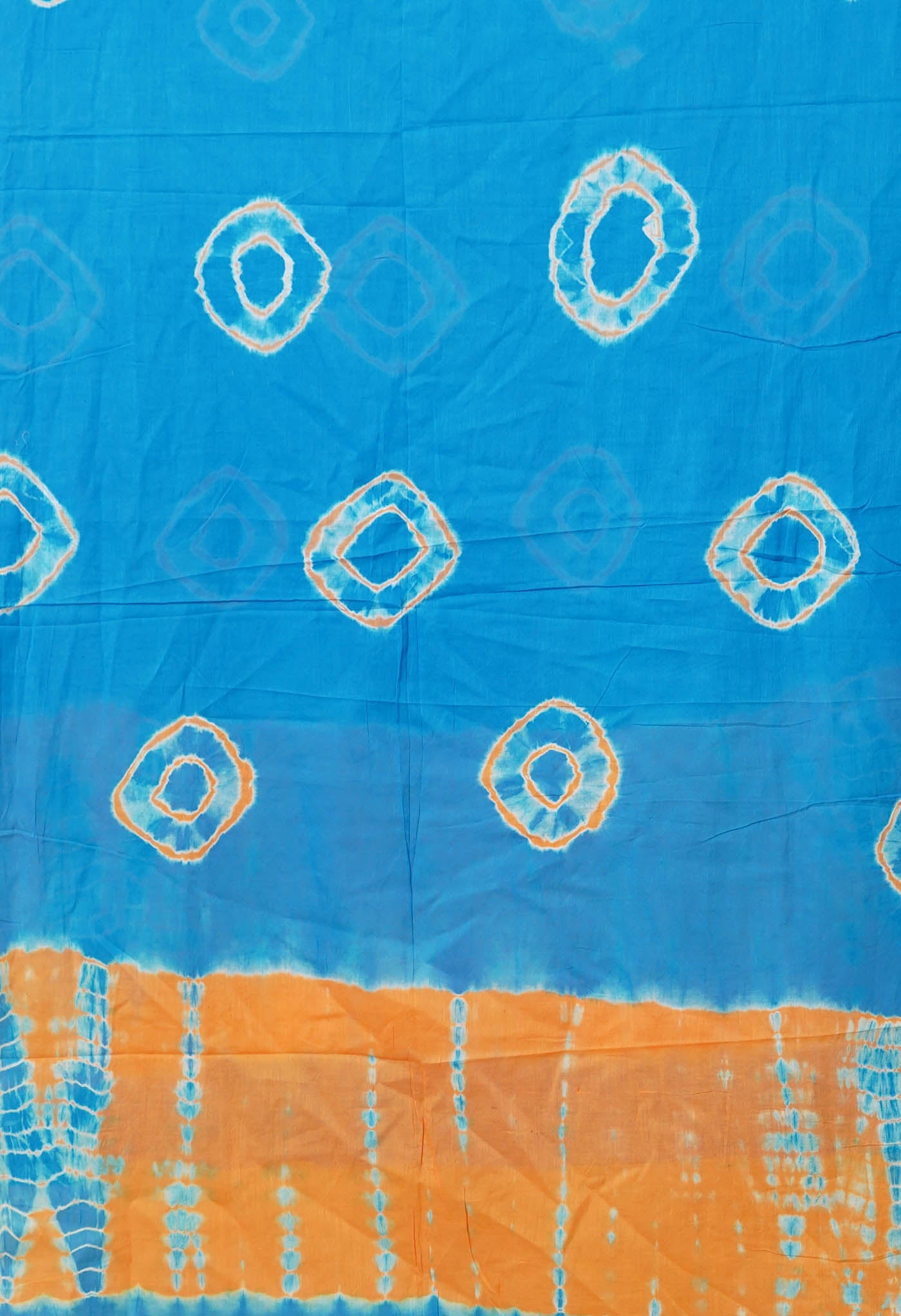 Blue Pure Tie And Dye Shibori Bandhani Printed Soft Cotton Dupatta-UDS5828