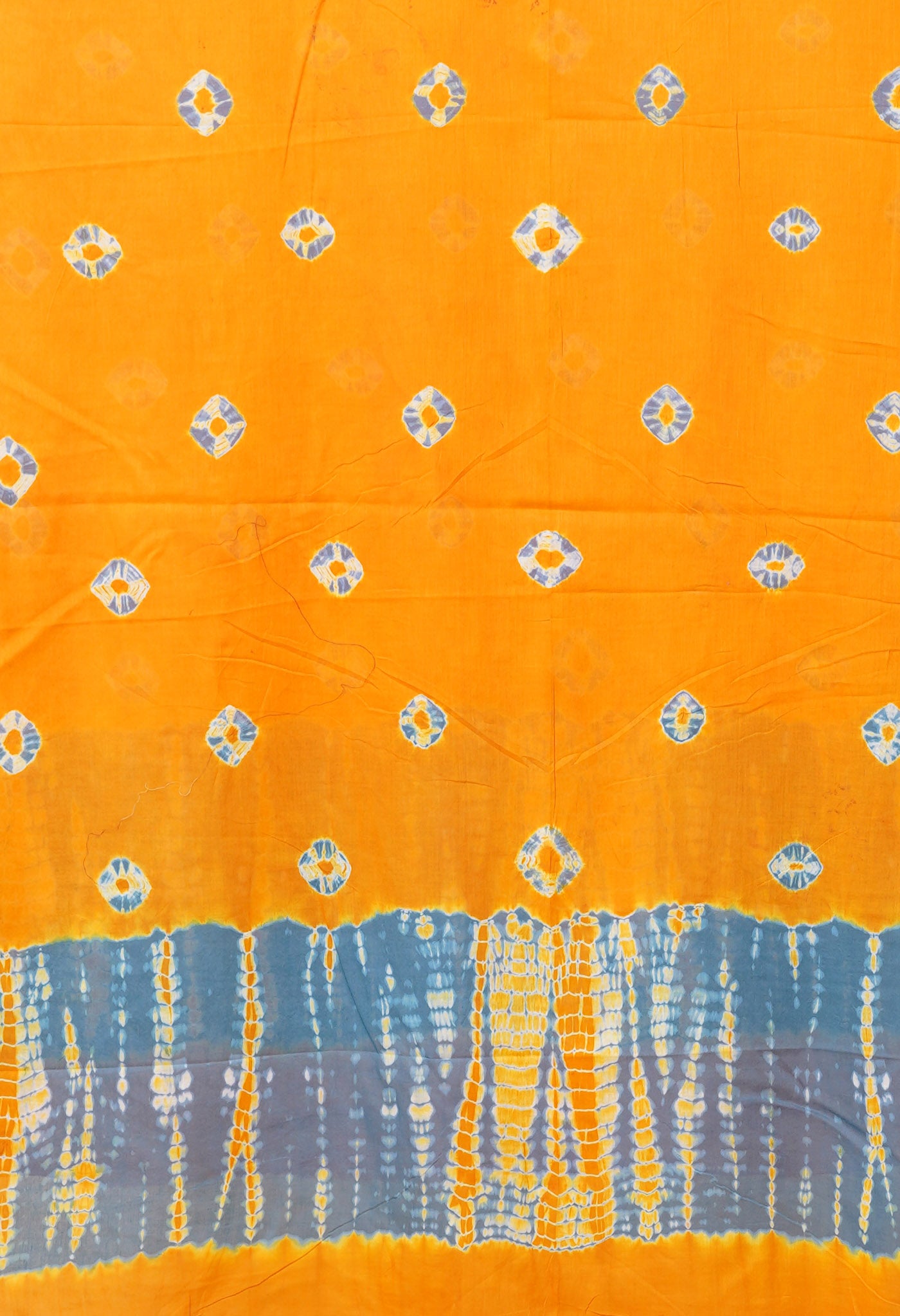 Yellow Pure Tie And Dye Shibori Bandhani Printed Soft Cotton Dupatta-UDS5843