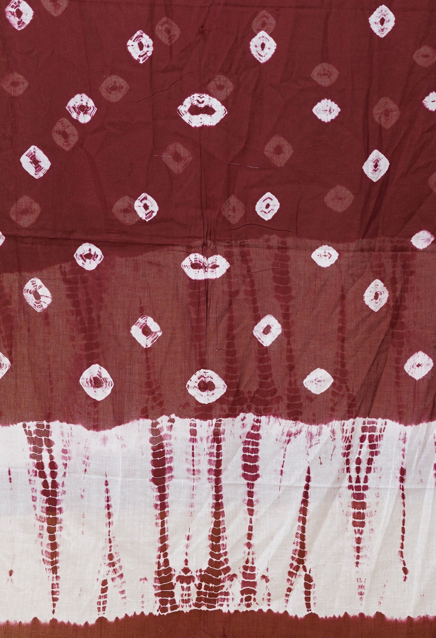 Chocolate Brown Pure Tie And Dye Shibori Bandhani Printed Soft Cotton Dupatta-UDS5844