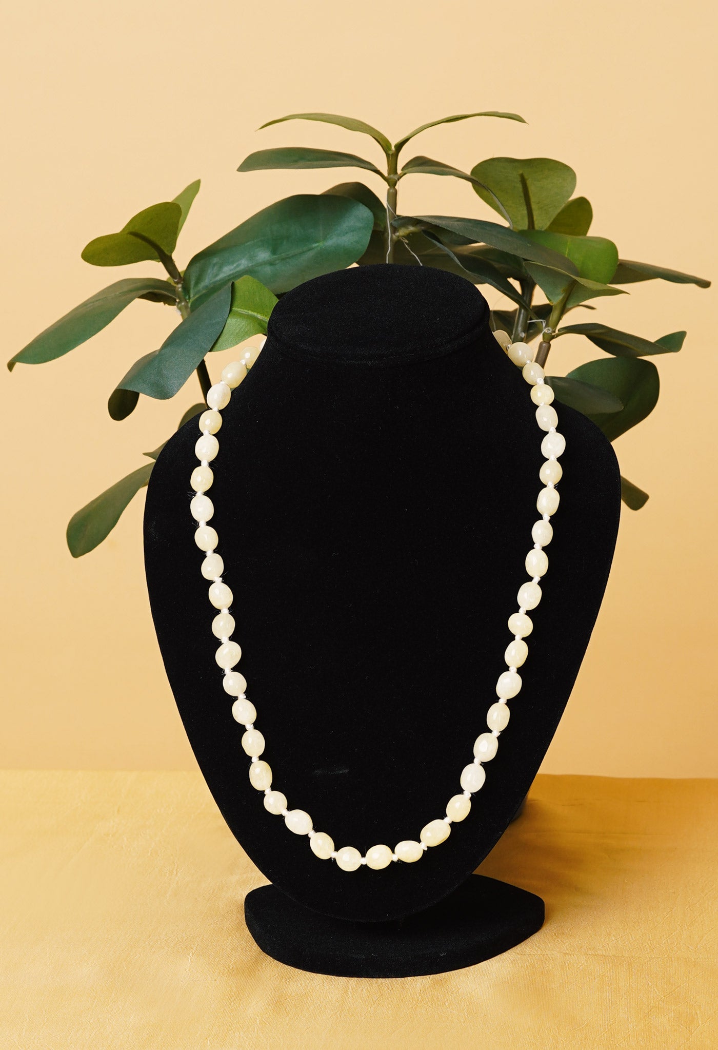 Cream Amravati Pearls Beads Necklace-UJ467