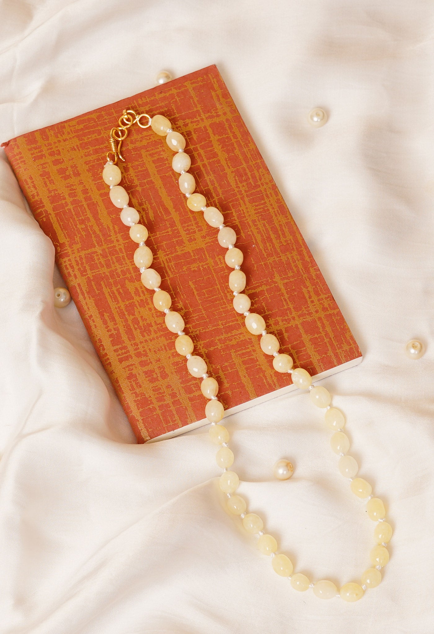 Cream Amravati Pearls Beads Necklace-UJ467