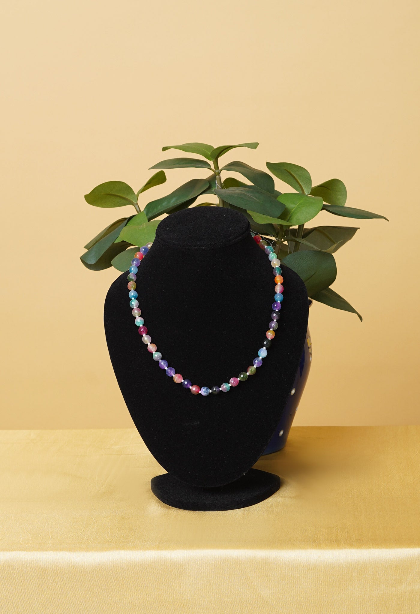 Multi Amravati Round Beads Necklace-UJ474