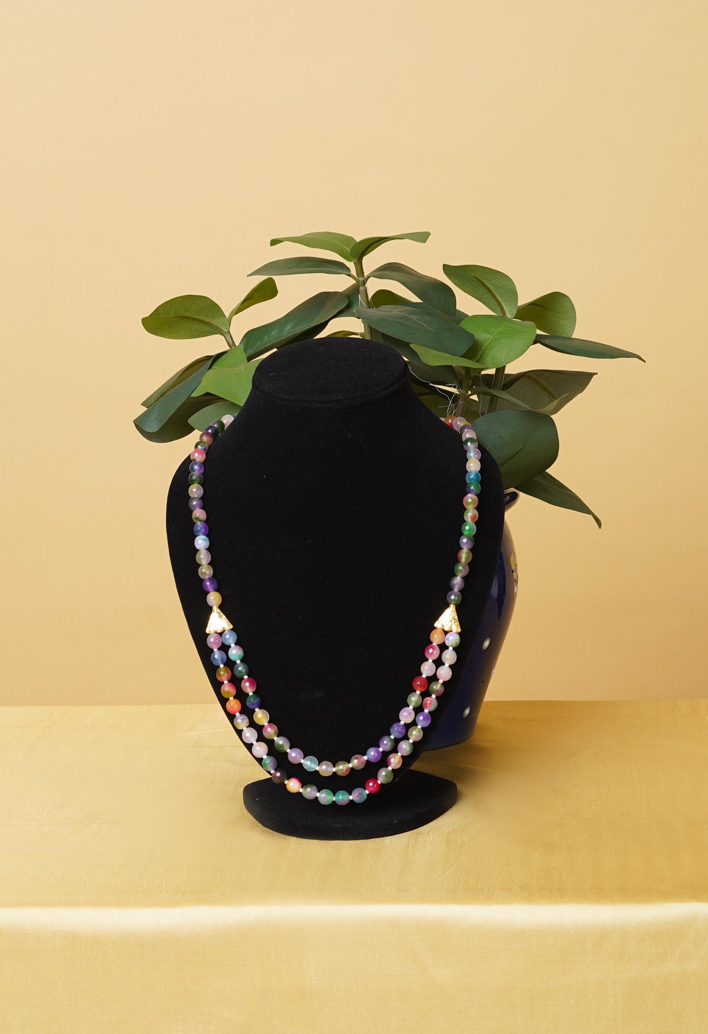 Multi Amravati Round Beads Necklace-UJ477