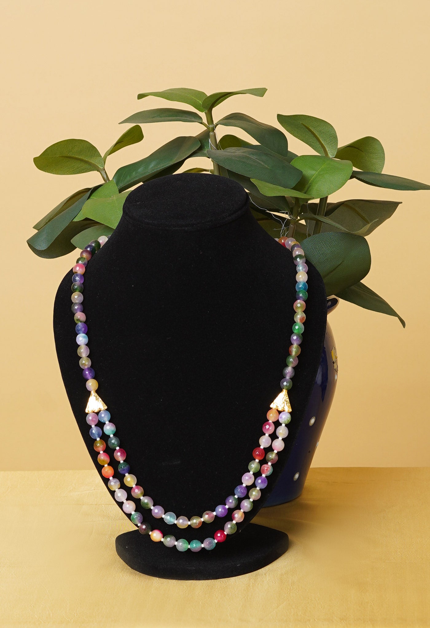 Multi Amravati Round Beads Necklace-UJ477