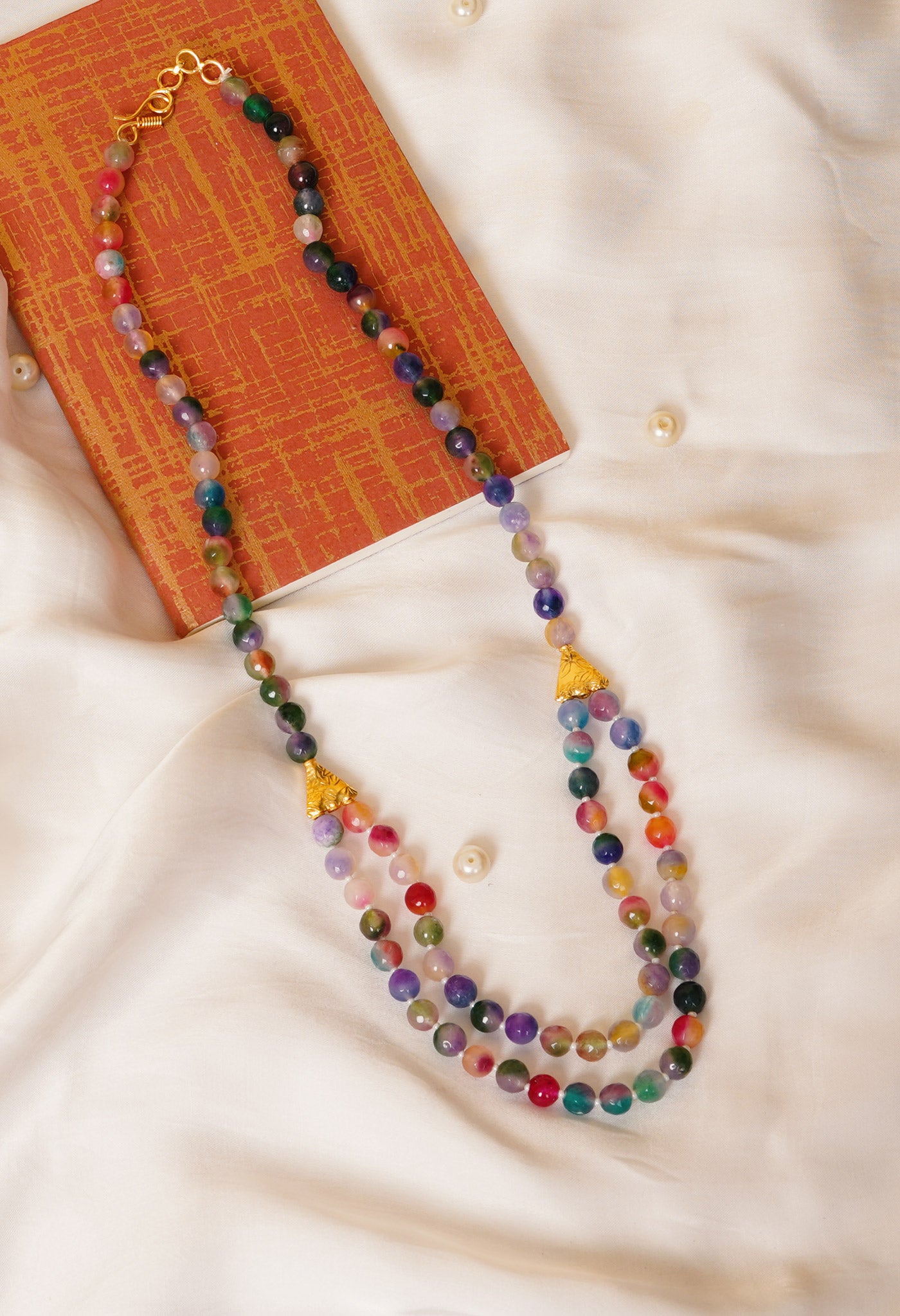 Multi Amravati Round Beads Necklace-UJ477