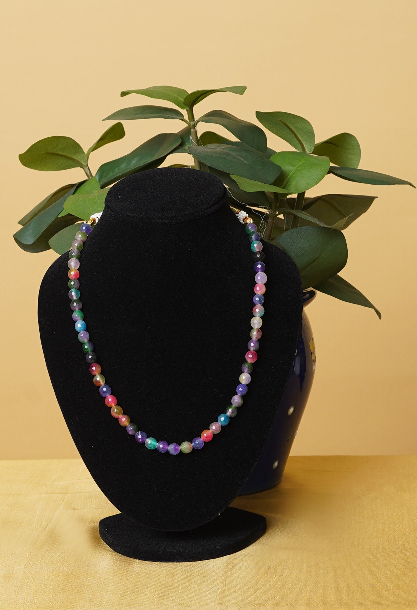 Multi Amravati Round Beads Necklace-UJ492