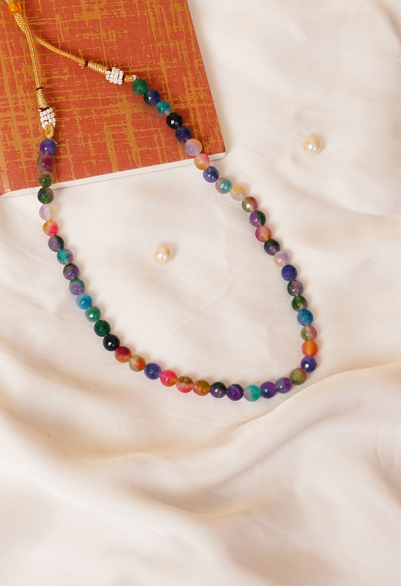 Multi Amravati Round Beads Necklace-UJ492