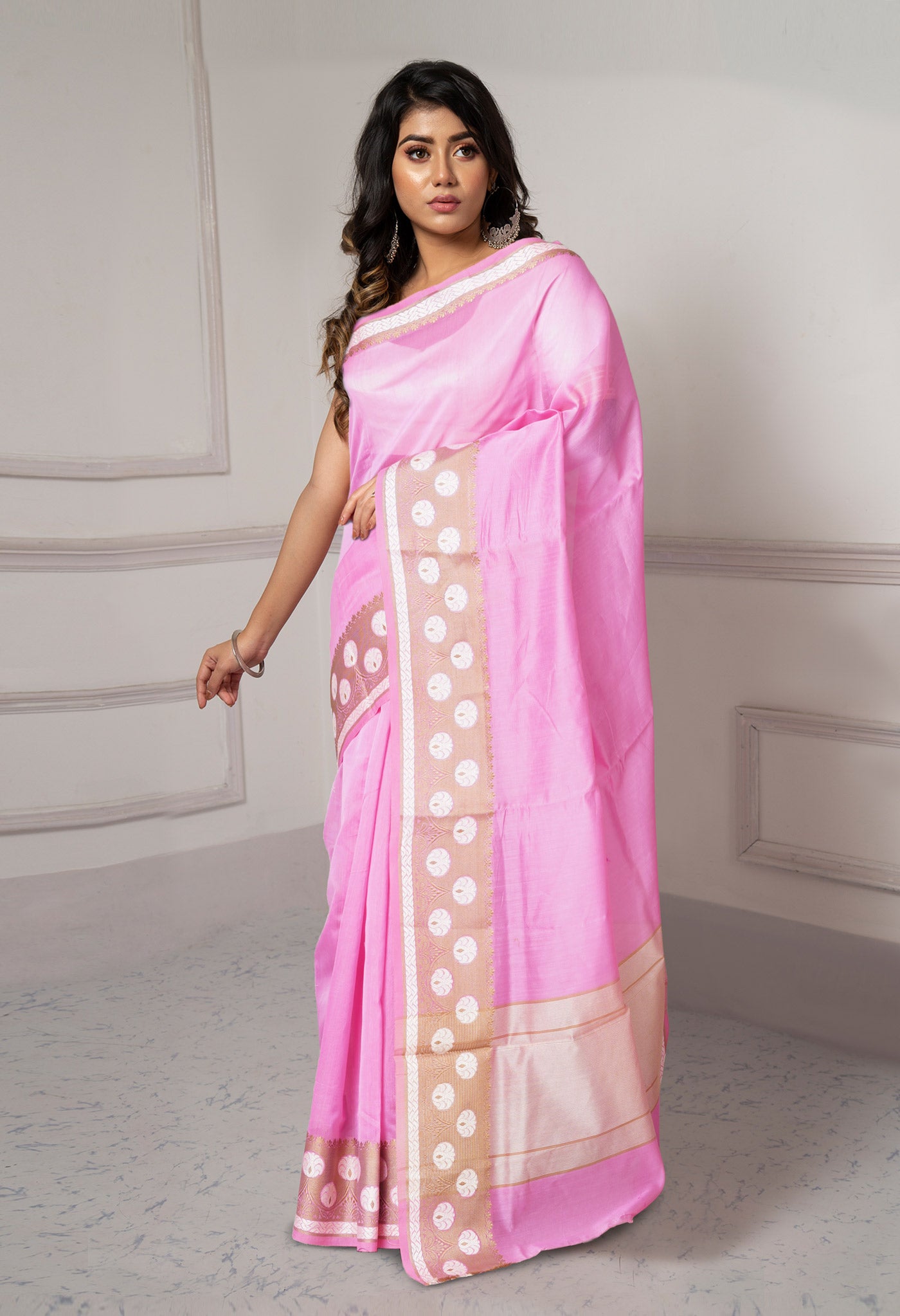 Pink Bangalore Sico Saree-UNM45718