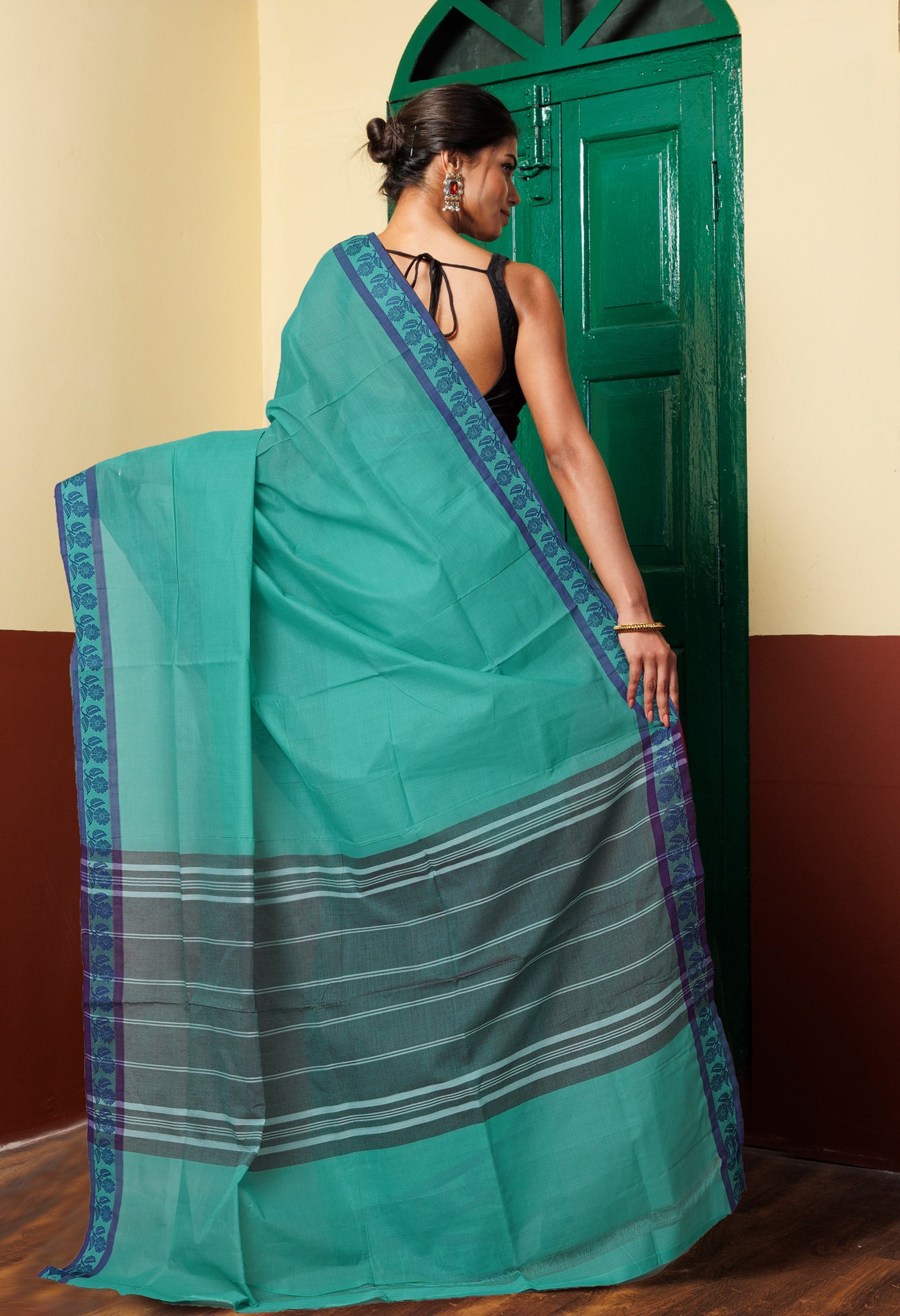 Green Pure Pavani Venkatagiri Cotton Saree-UNM67660