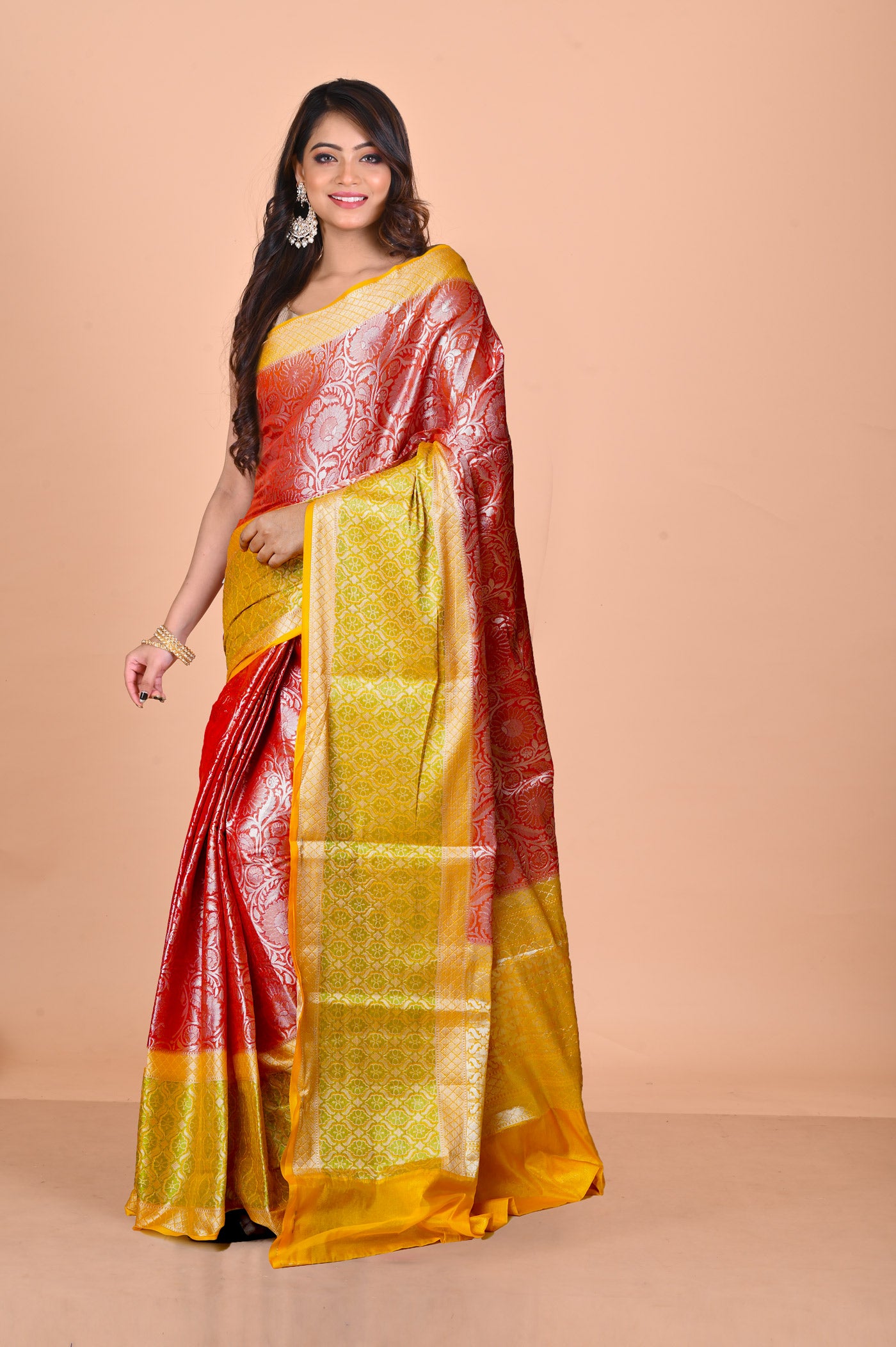 Buy Traditional Saree Fancy Banarasi Silk in Rama Online