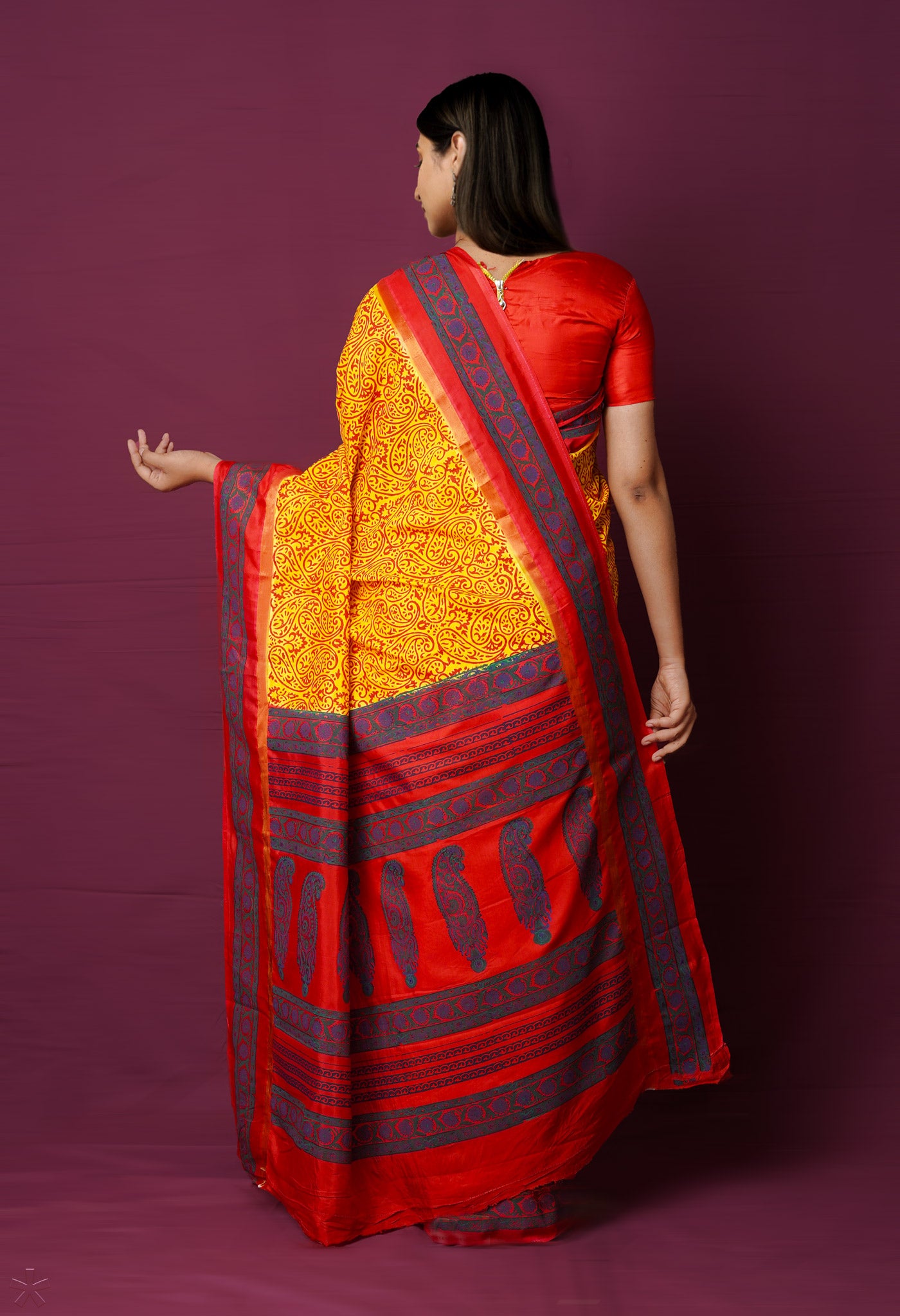 Yellow  Dyed Printed Summer Bangalore Soft Silk Saree-UNM72236