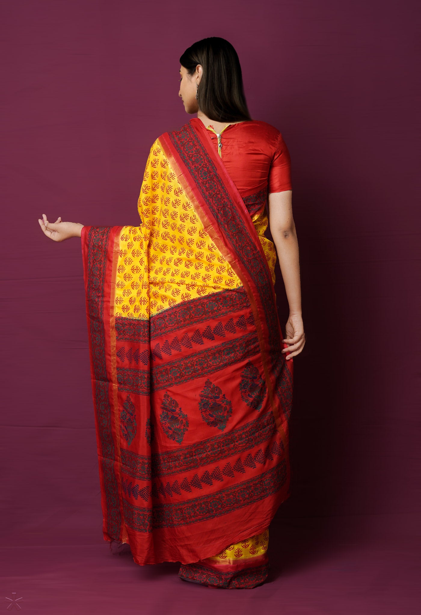 Yellow  Dyed Printed Summer Bangalore Soft Silk Saree-UNM72239