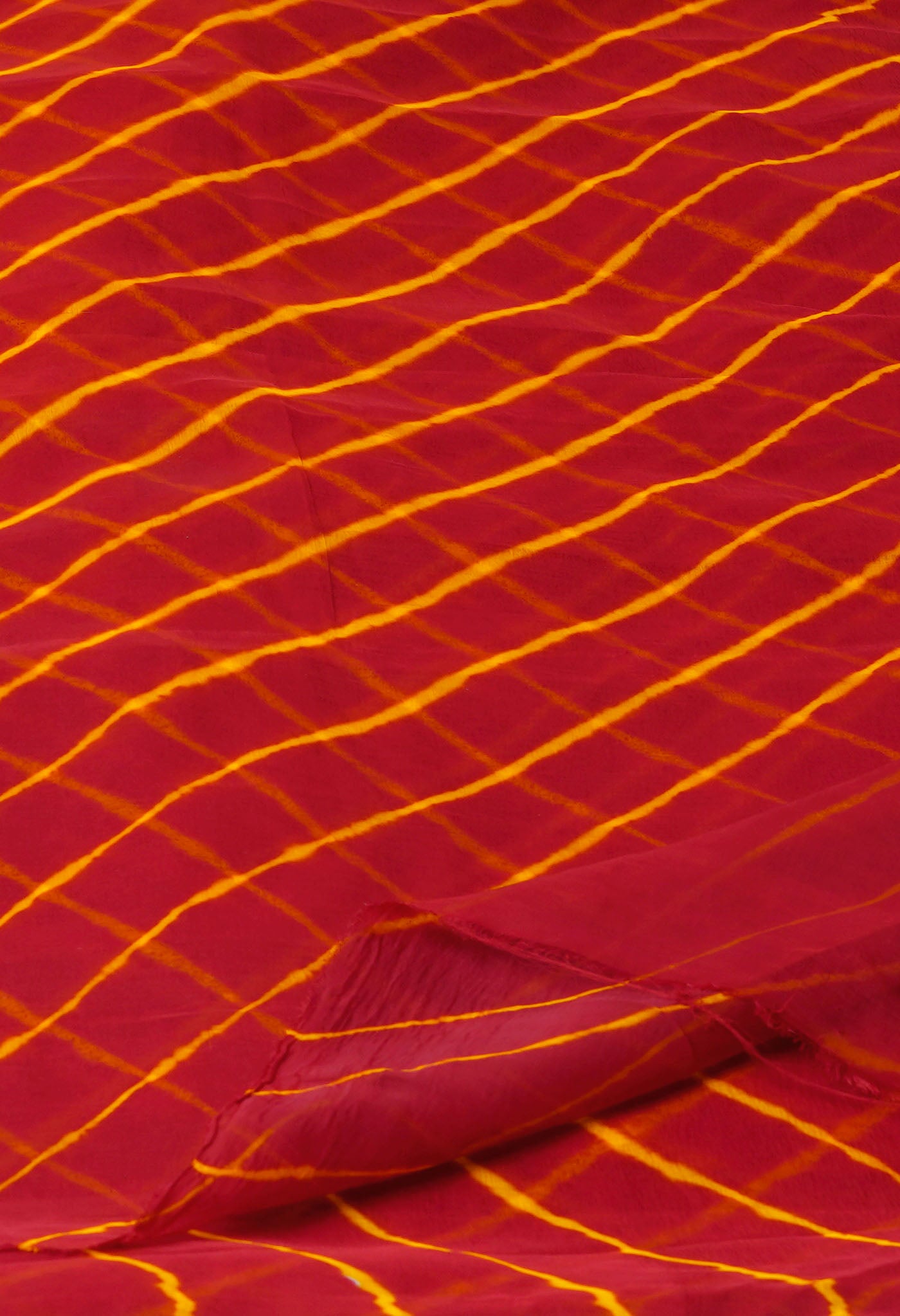 Red Tie and Dye Shibori Chiffon Saree