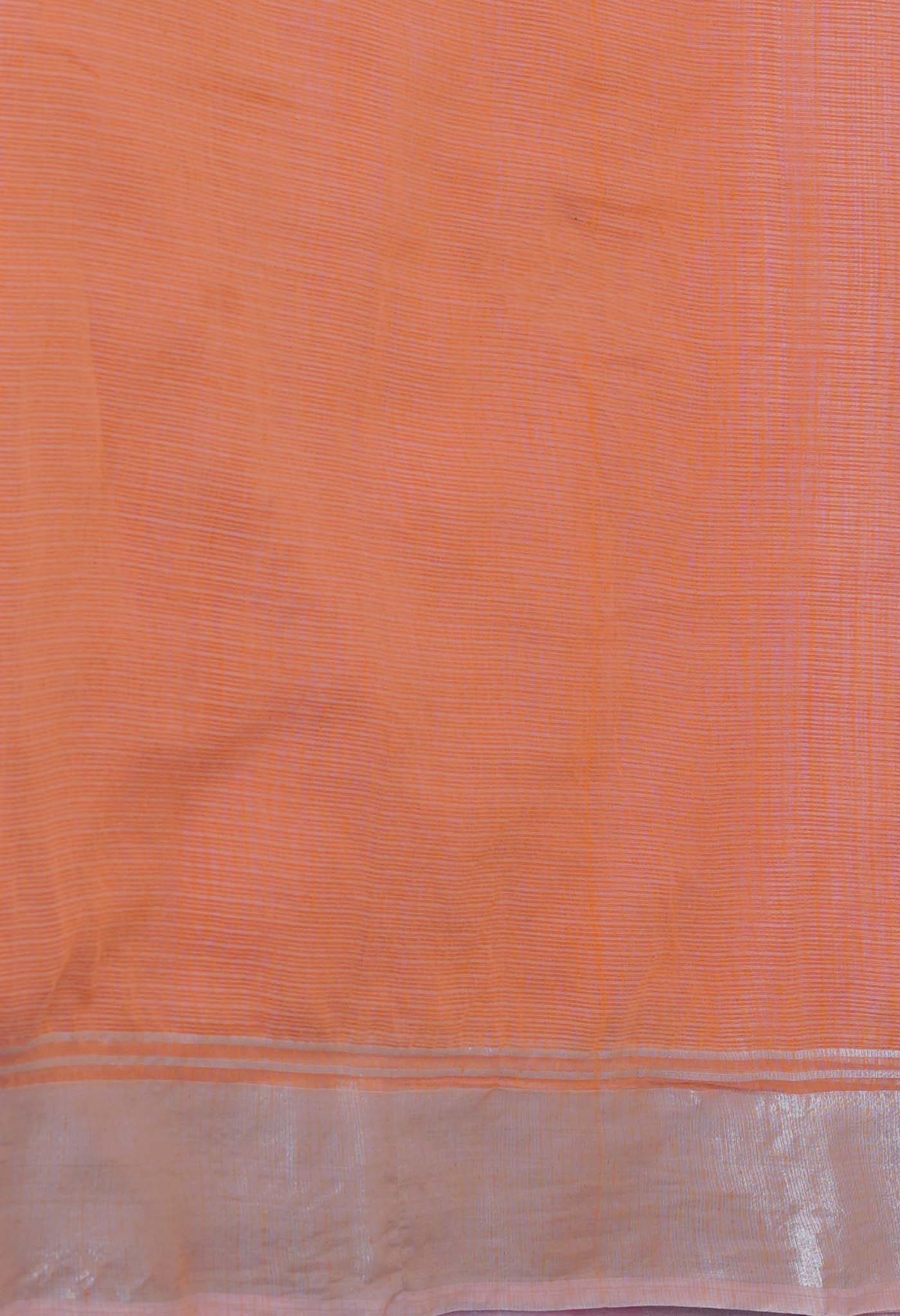 Orange Pure Plain Kota Cotton Saree-UNM72476