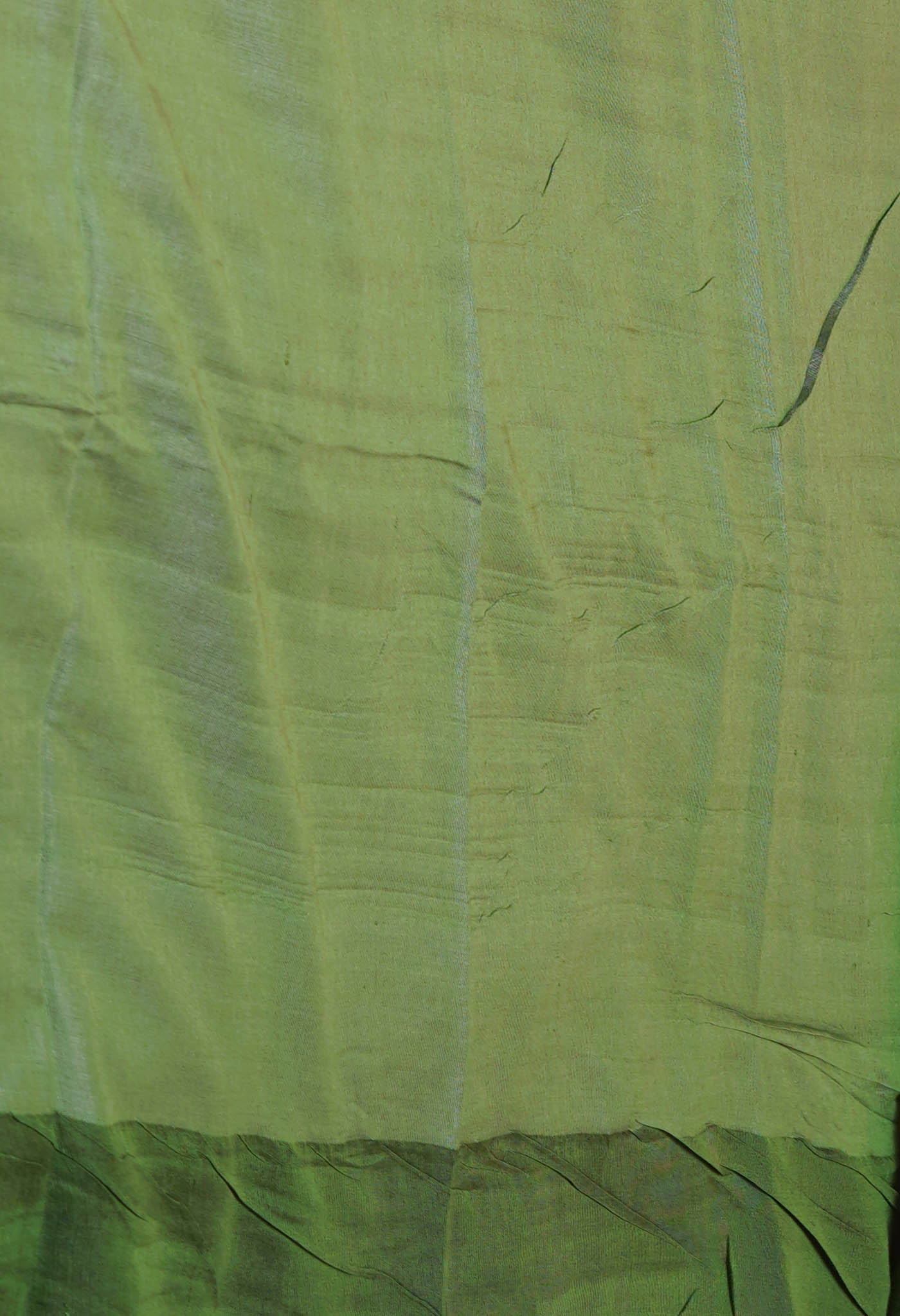 Cream-Forest Green Pure  Bengal Ghicha Tussar Jute Saree-UNM72496