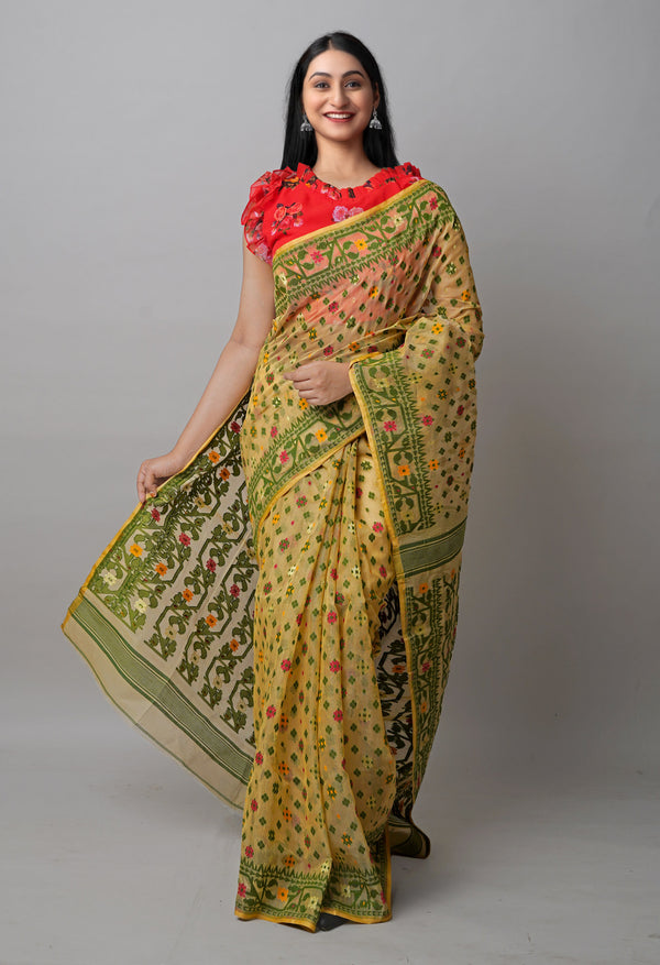 Cotton Silk Soft Dhakai Jamdani Handloom Saree, Without Blouse Piece at Rs  1500 in Kolkata