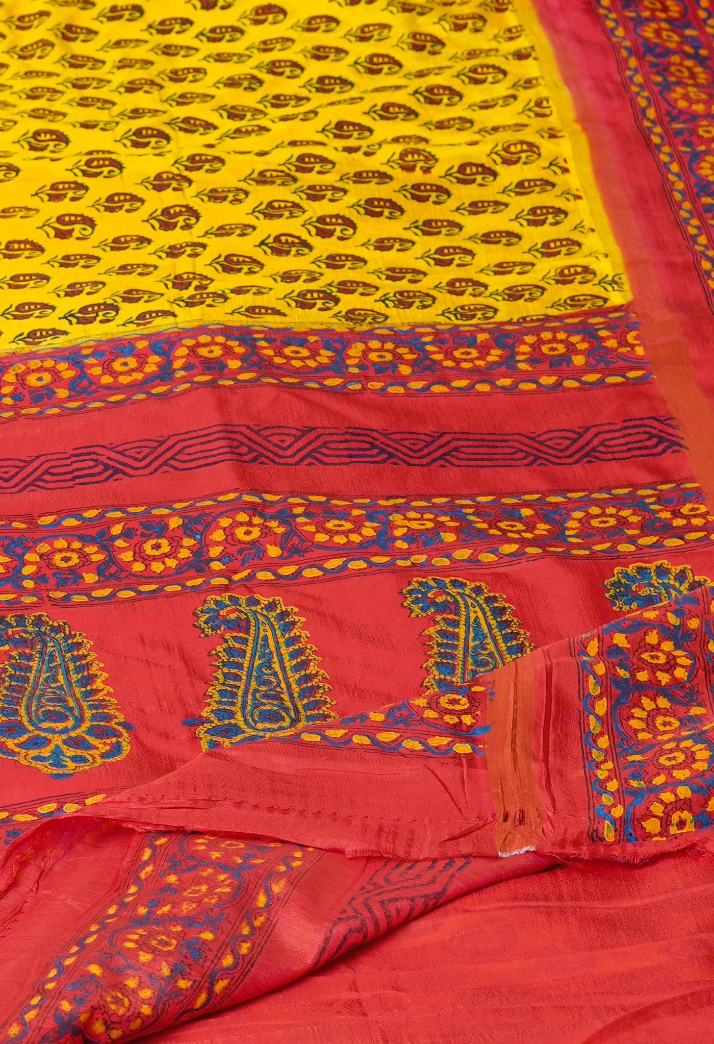 Yellow  Dyed Printed Summer Bangalore Soft Silk Saree-UNM72764