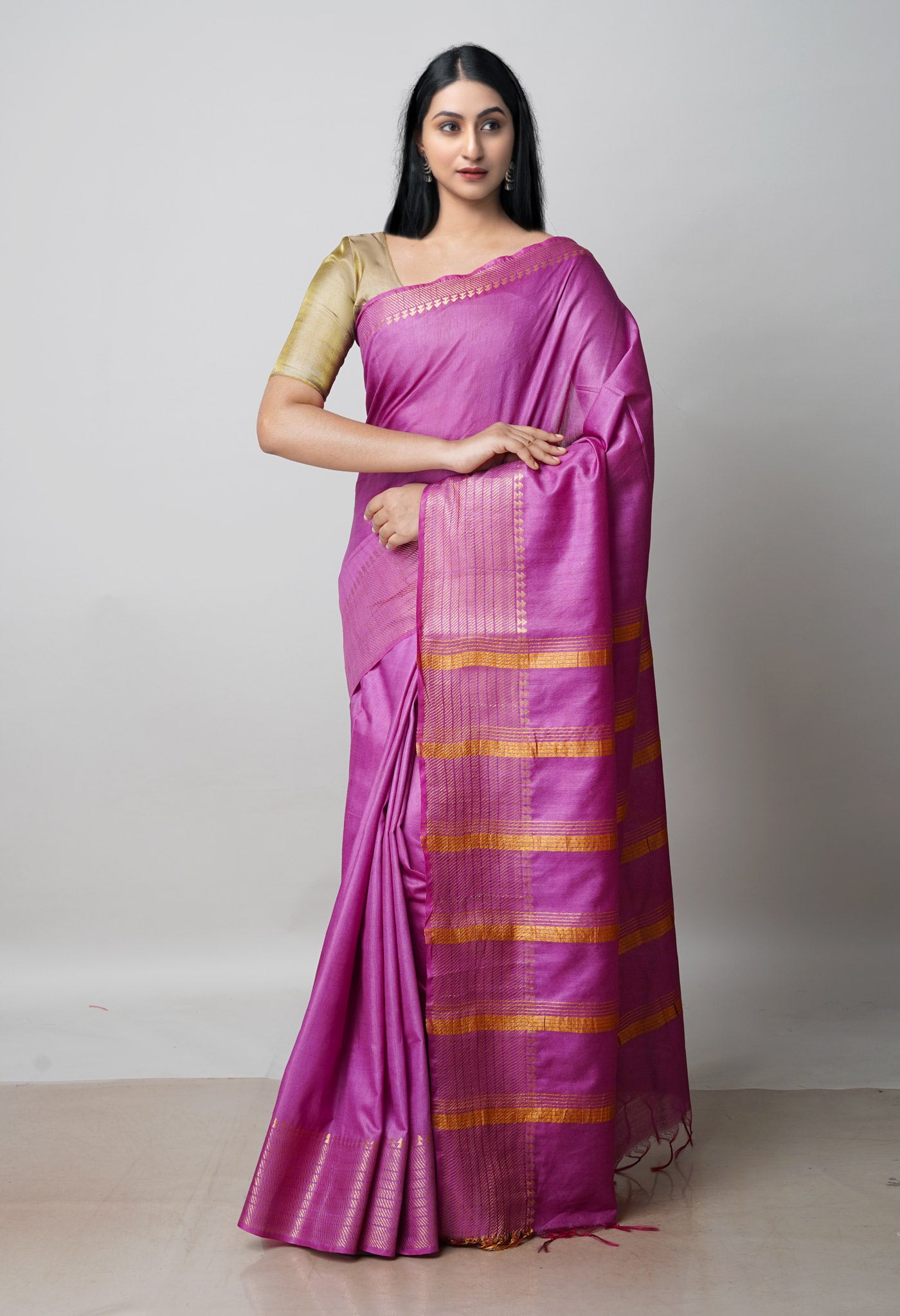 Purple  Chanderi Sico Saree-UNM72873