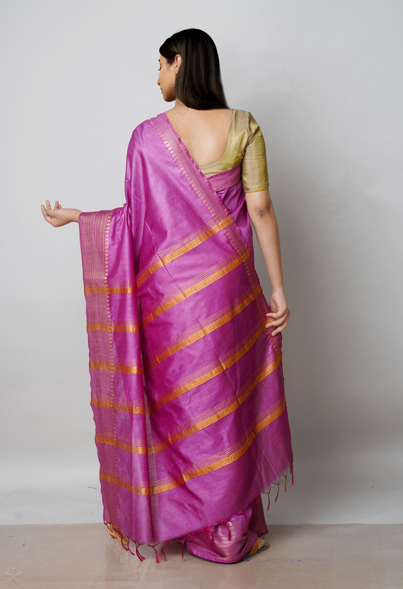 Purple  Chanderi Sico Saree-UNM72873