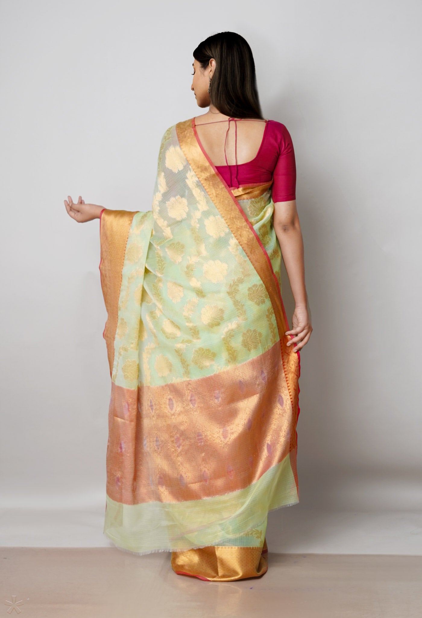 Green Pure  Banarasi Kota Cotton Saree-UNM73054