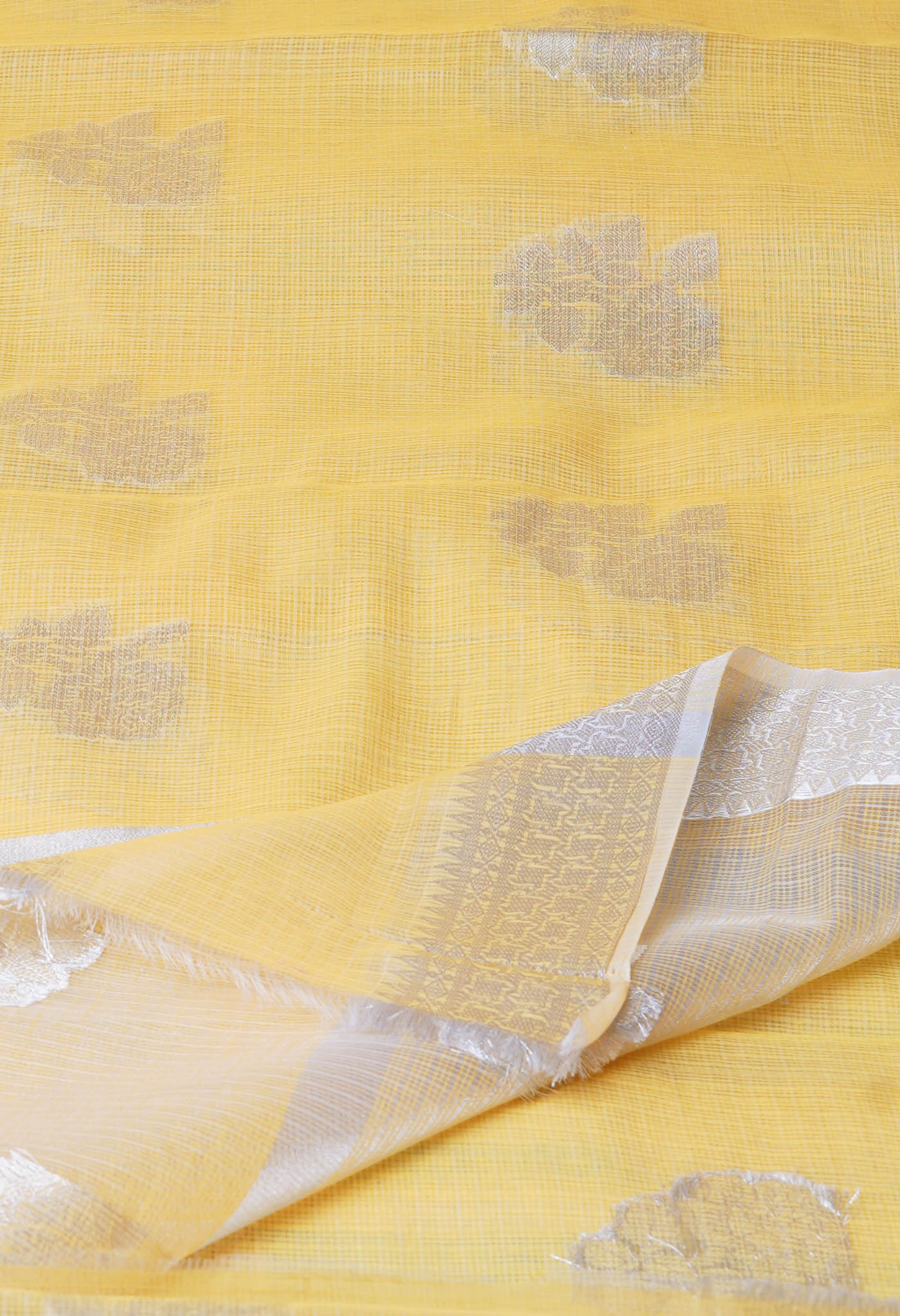 Yellow Pure  Banarasi Kota Cotton Saree-UNM73067