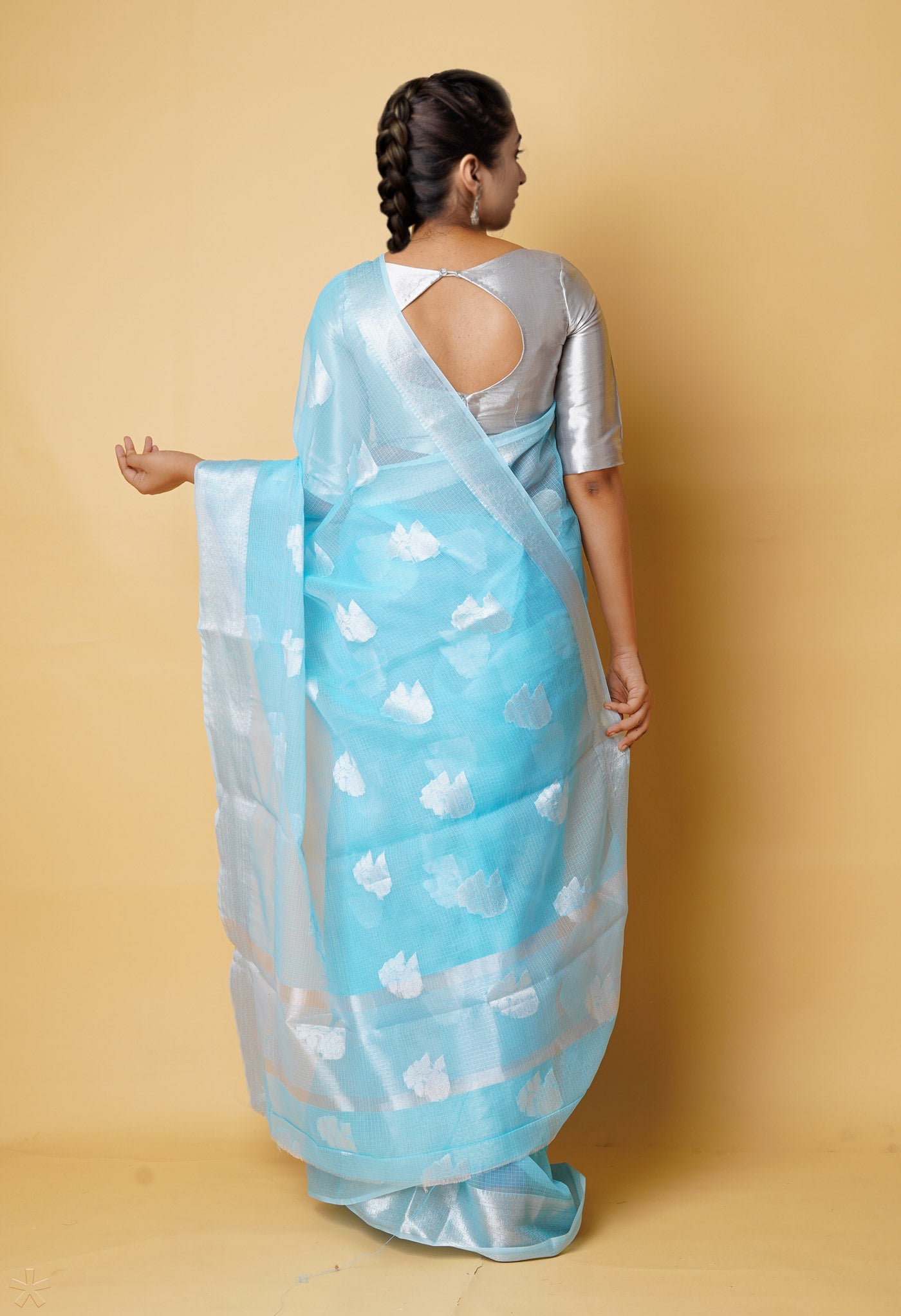 Blue Pure  Banarasi Kota Cotton Saree-UNM73072