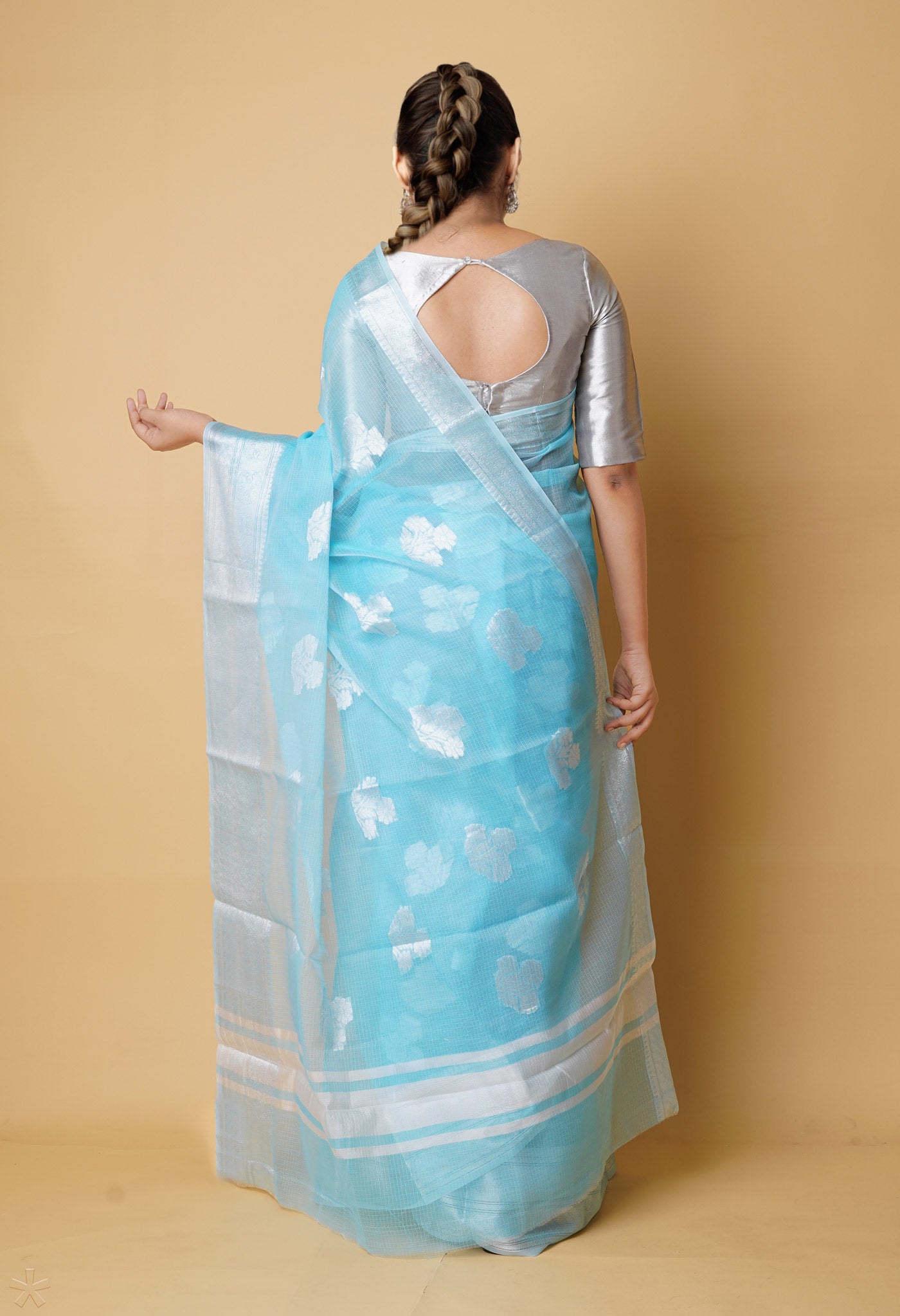 Blue Pure  Banarasi Kota Cotton Saree-UNM73085