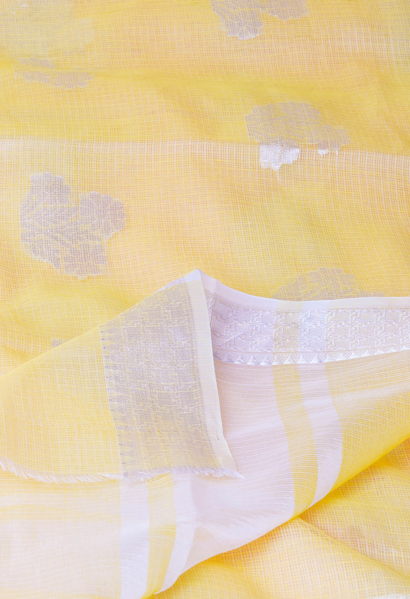 Yellow Pure  Banarasi Kota Cotton Saree-UNM73087