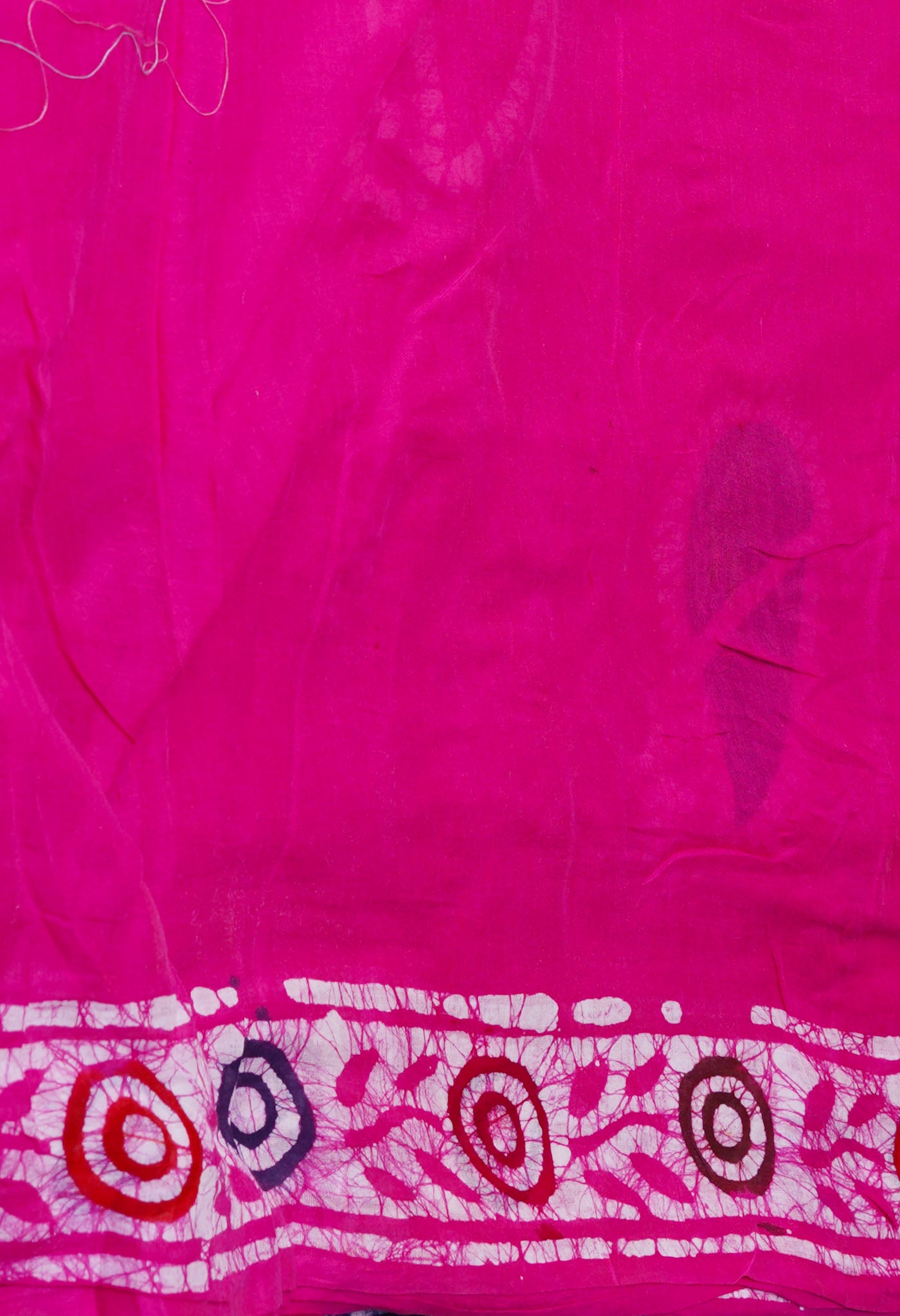 Pink Pure  Hand Batik Mulmul Cotton Saree-UNM73127