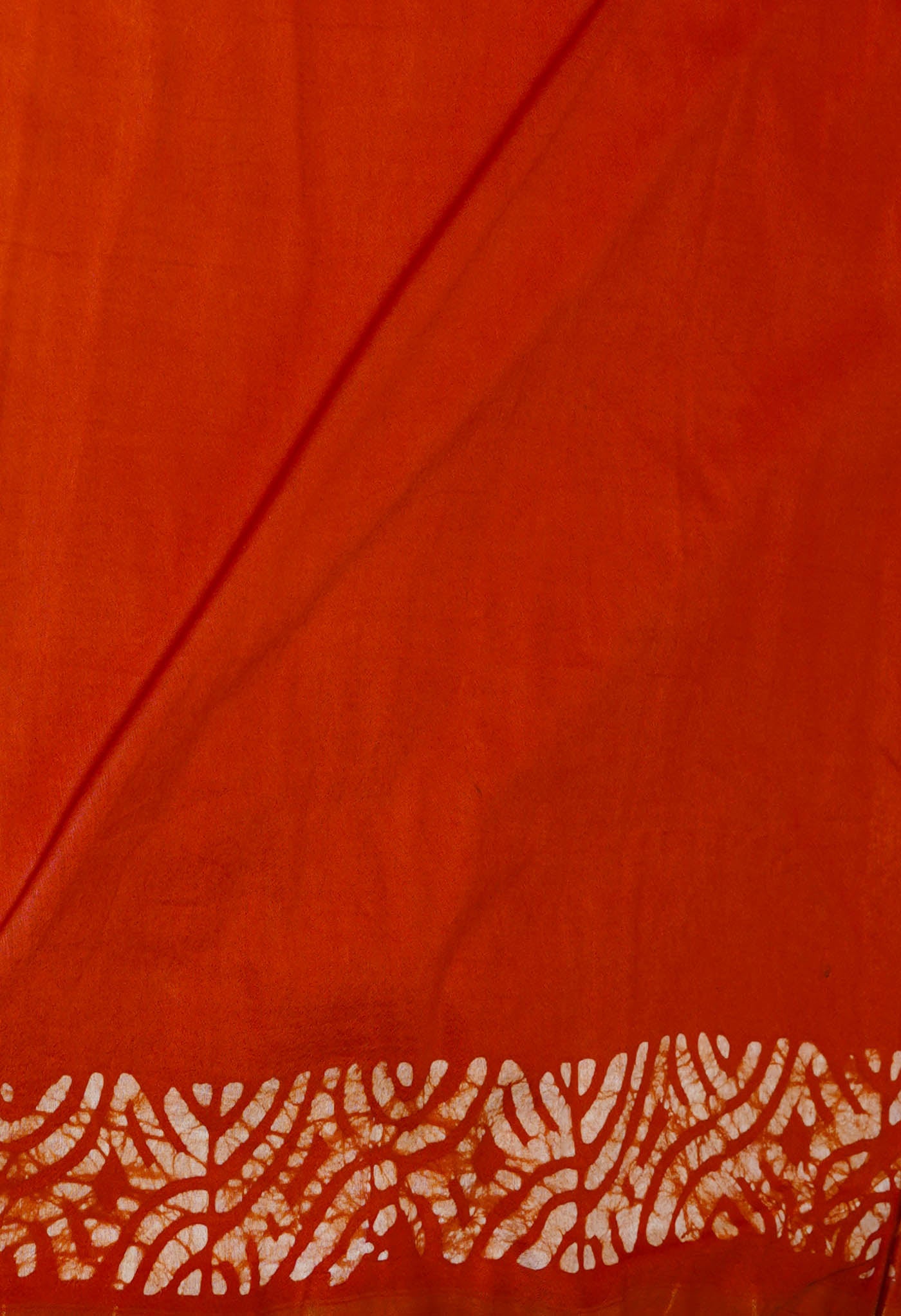 Yellow-Red Batik Printed Chanderi Sico Saree