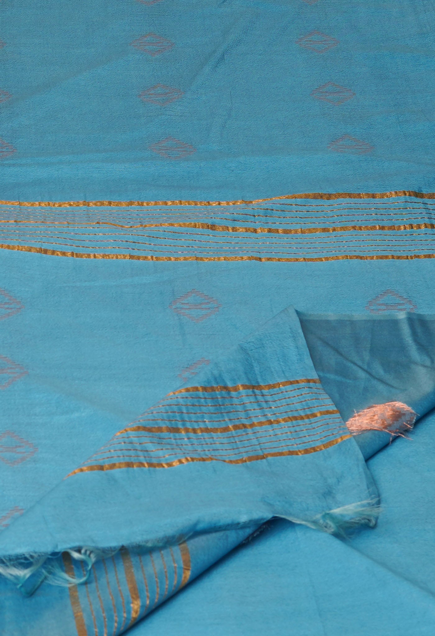 Blue Chanderi Sico Saree