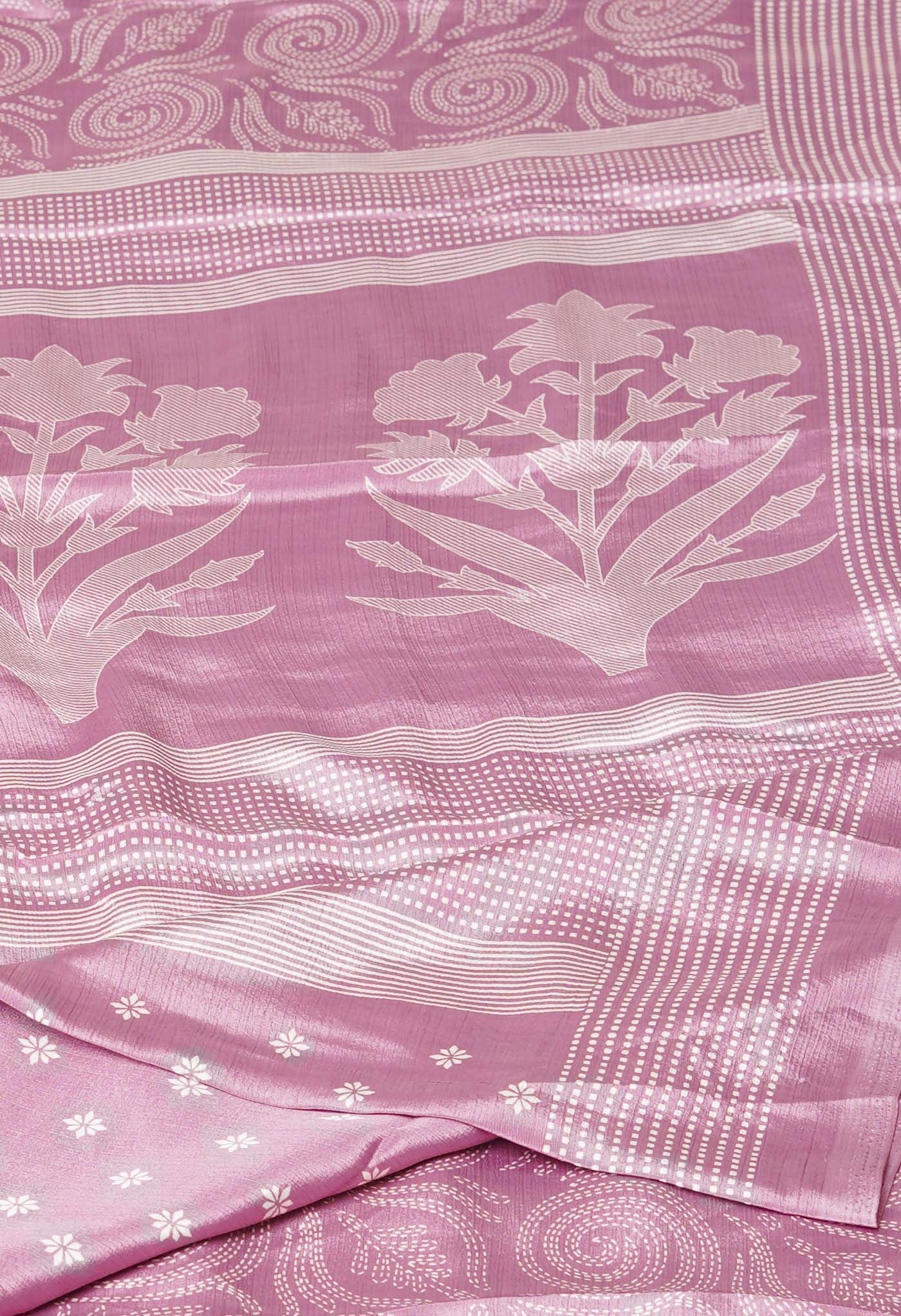 Royal Purple Pure  Block Printed Soft Silk Saree-UNM73437