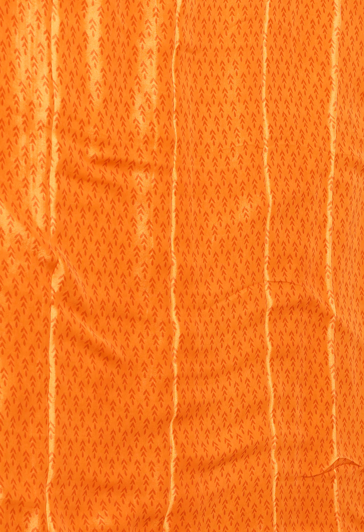 Orange Pure Block Printed Soft Silk Saree