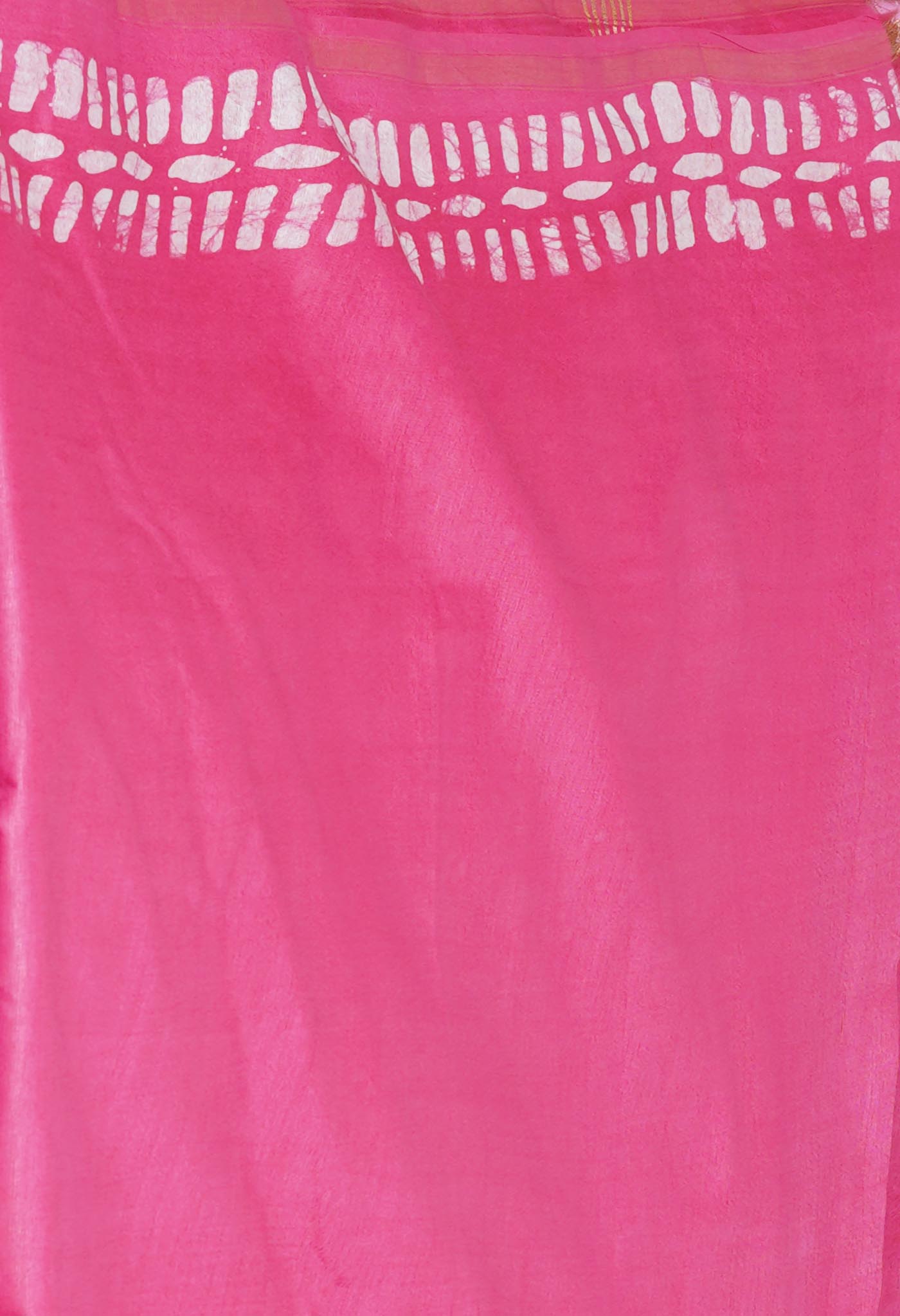 Blue-Pink Pure Batik Printed Chanderi Sico Saree