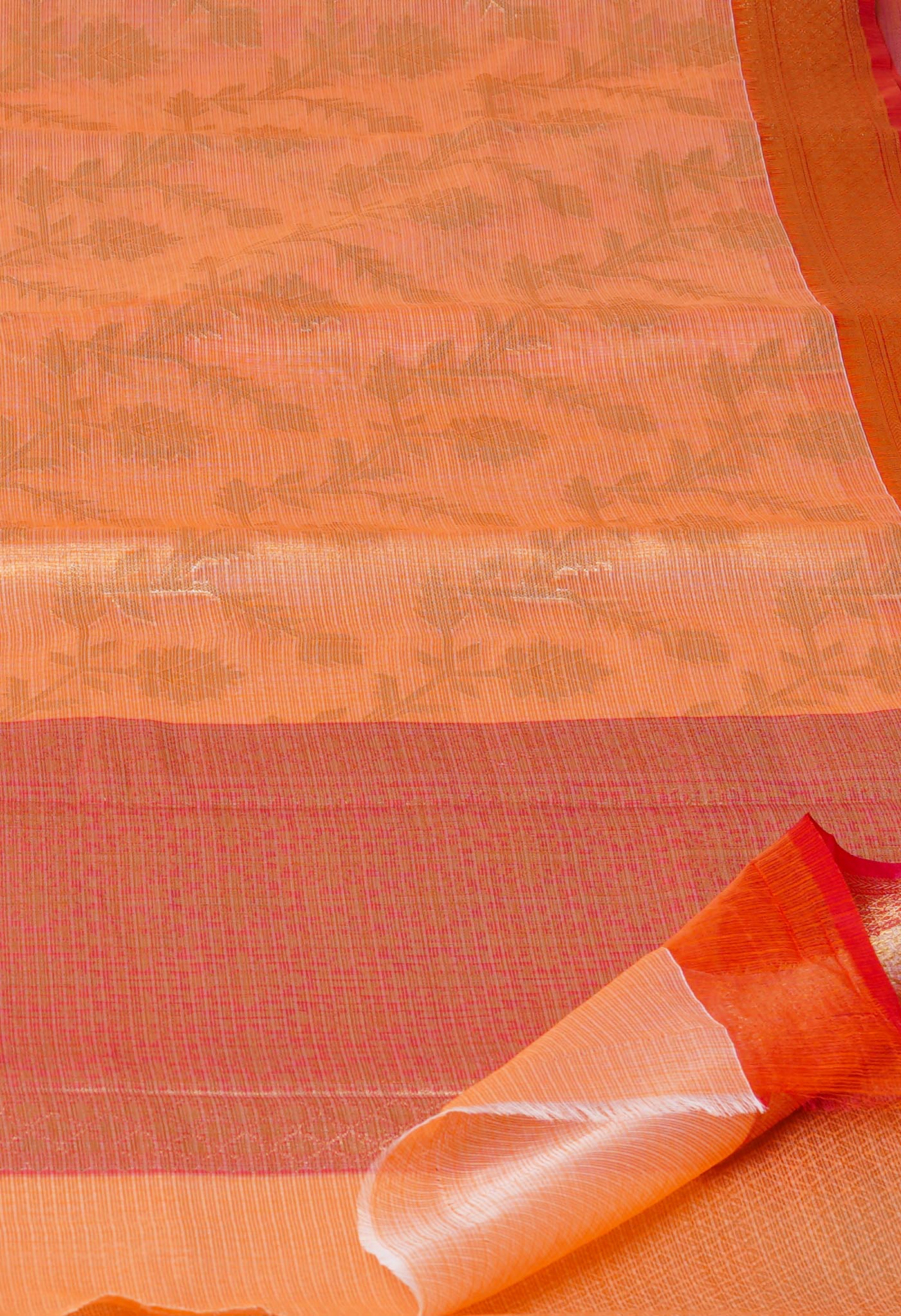 Orange Pure  Banarasi Kota Cotton Saree-UNM73705