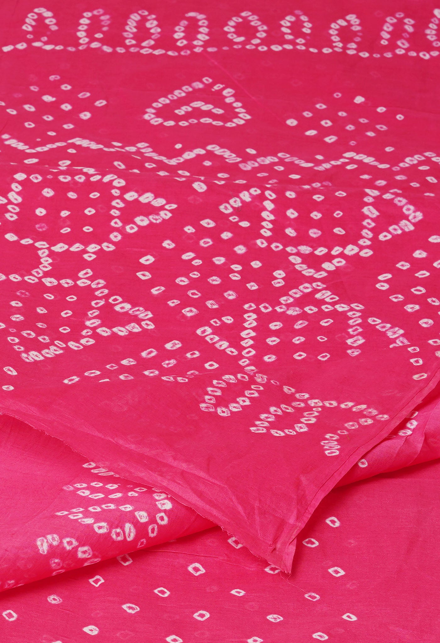 Pink-Pink Pure  Bandhani Cotton Saree-UNM73838